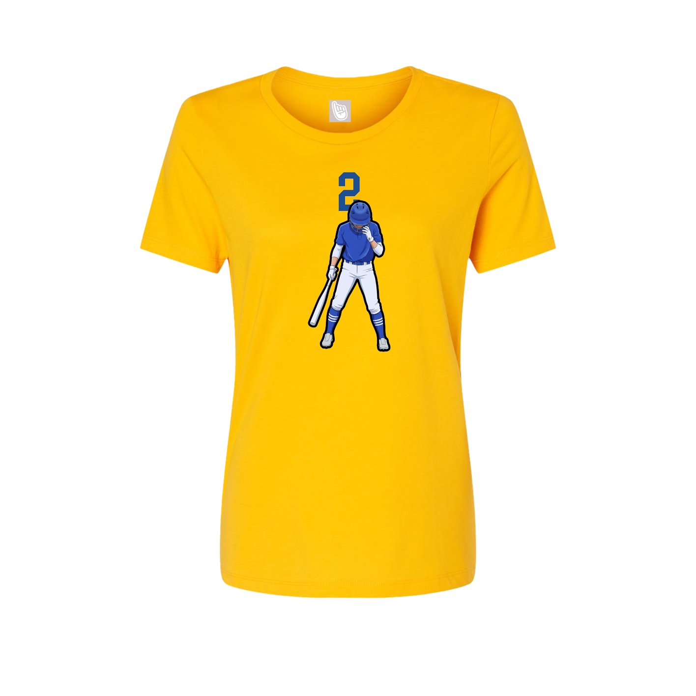 Fitted Women's Tee — Number Top in Gold