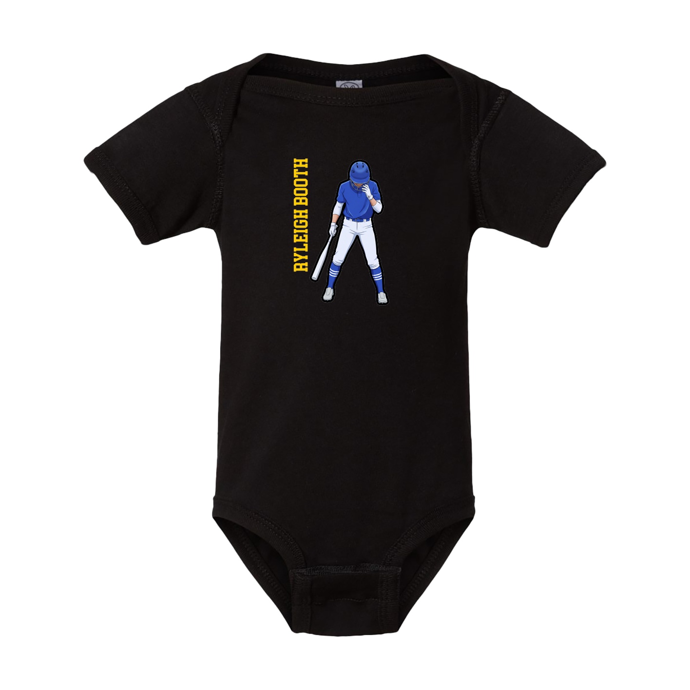 Baby Onesie — Name Vertical in Black