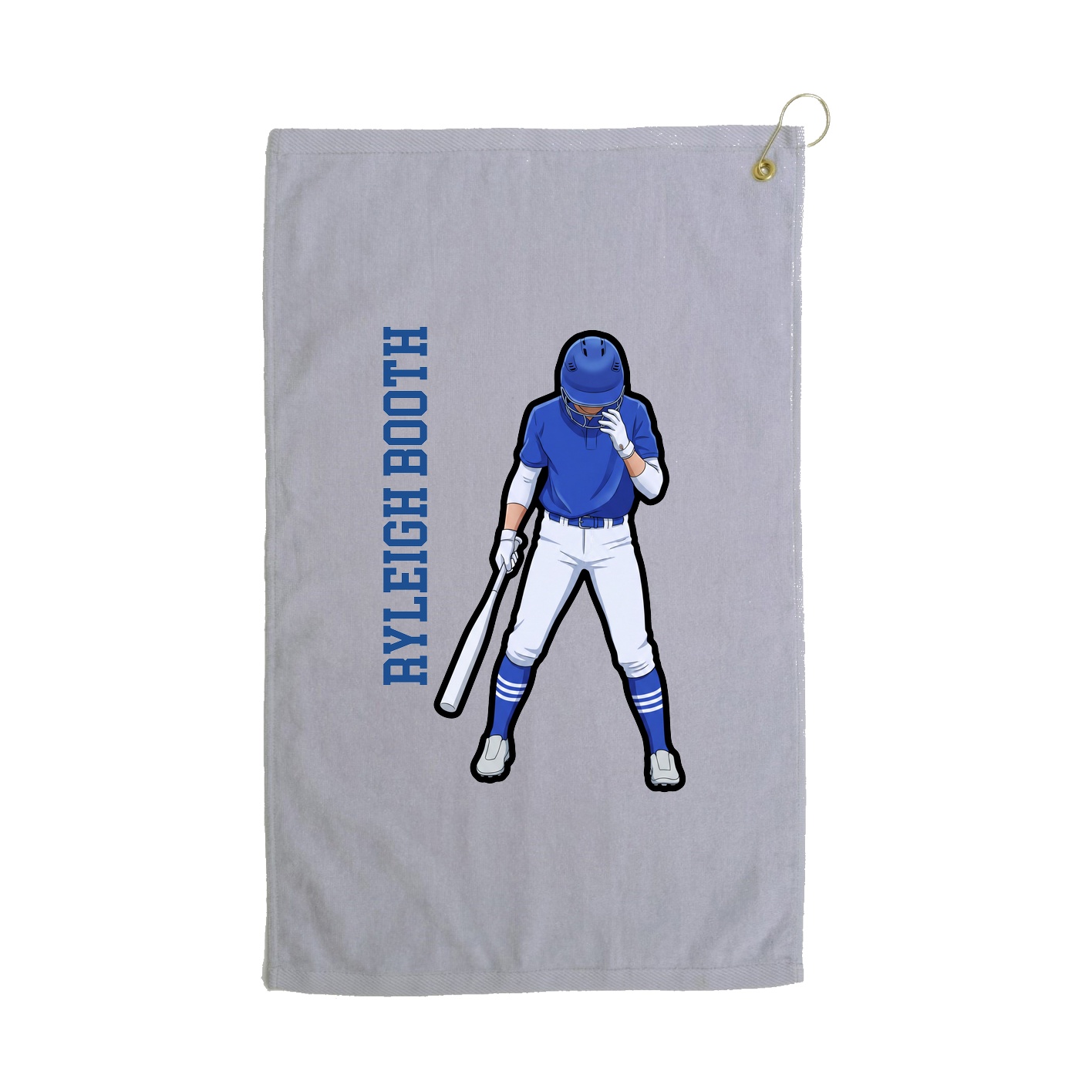 Golf Towel — Name Vertical in Grey