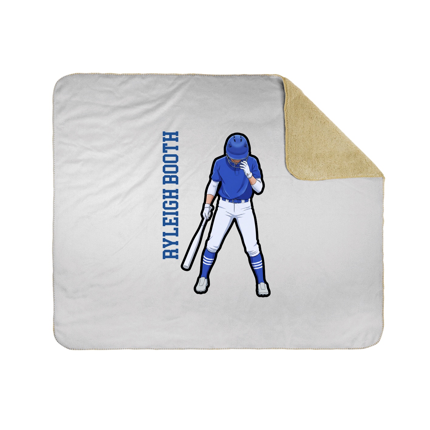 Throw Blanket — Name Vertical in White