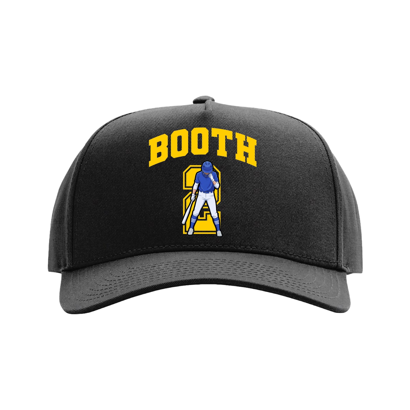 Full Fabric Five-Panel Champ Cap — Number in Black