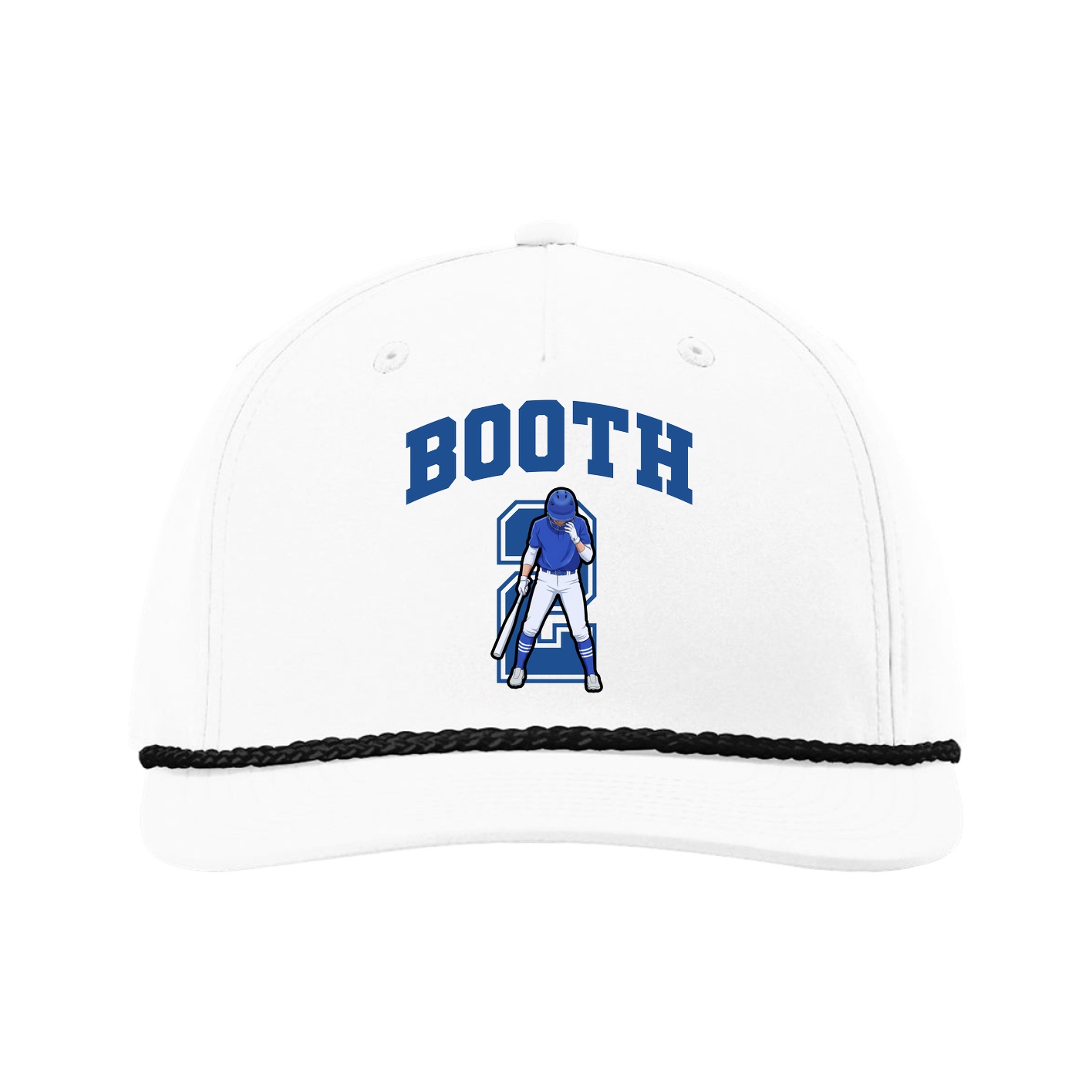 Five-Panel Classic Rope Cap — Number in White