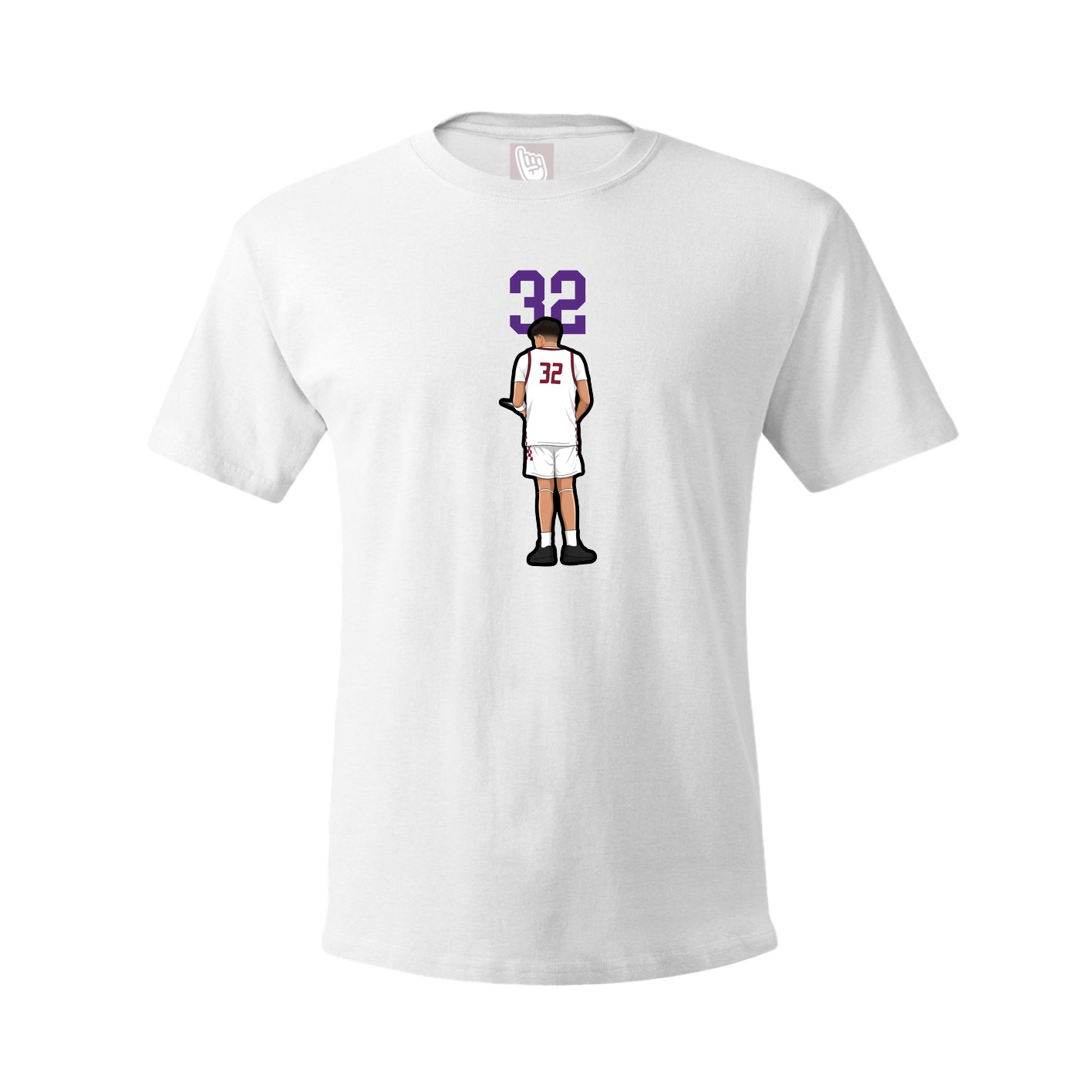 Youth Tee — Number Top in White
