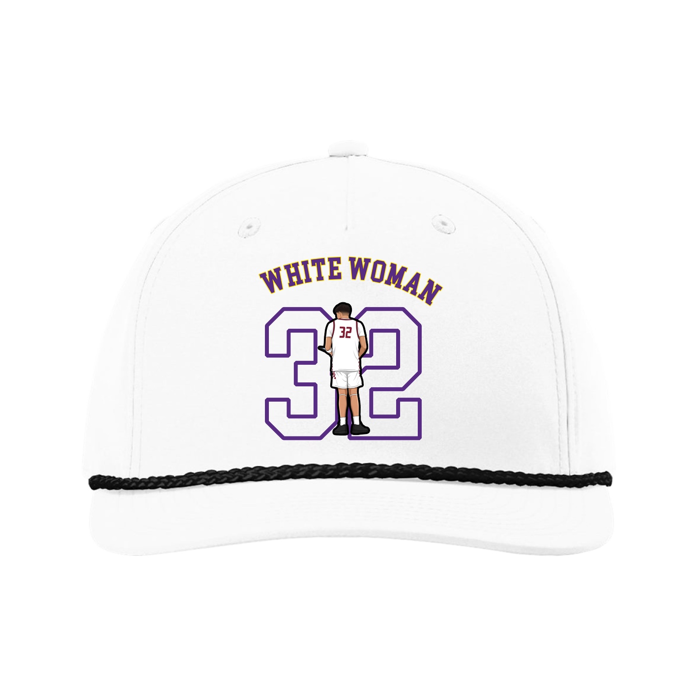 Five-Panel Classic Rope Cap — Shirsey Arch in White