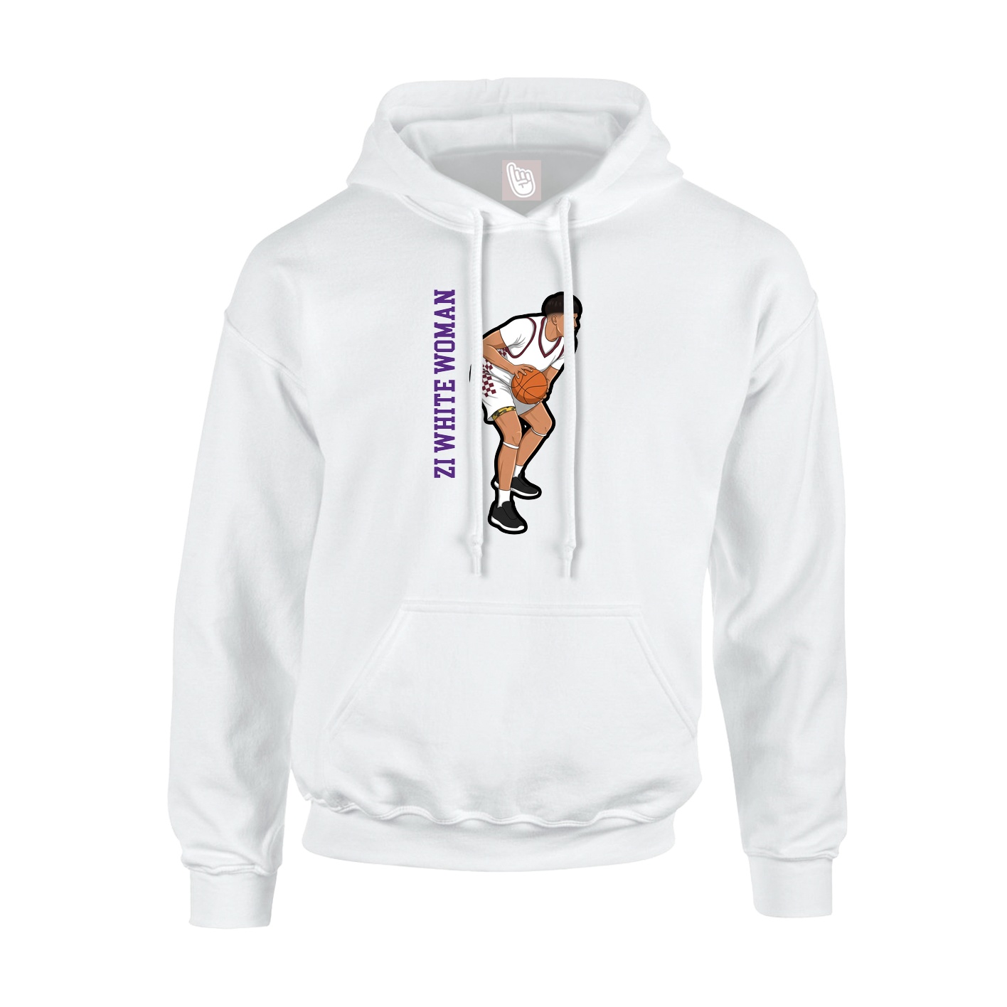 Youth Hoodie — Name Vertical in White