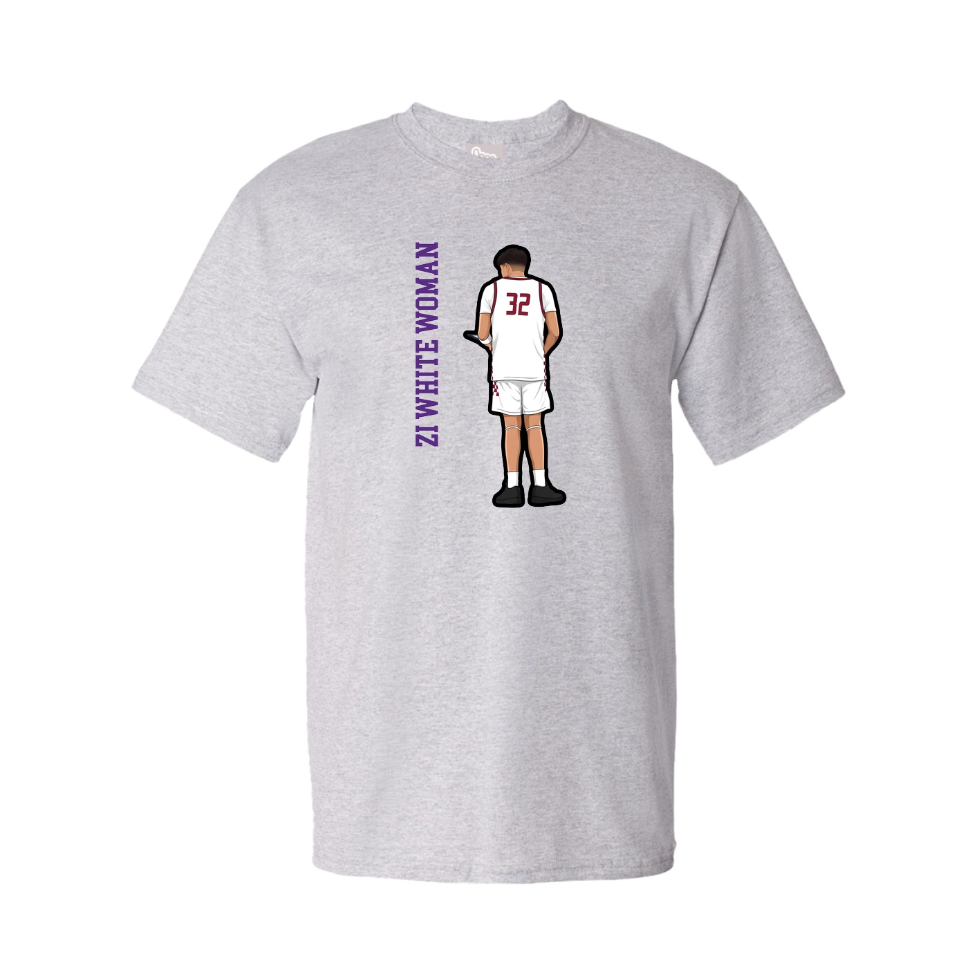 Tee — Name Vertical in Grey