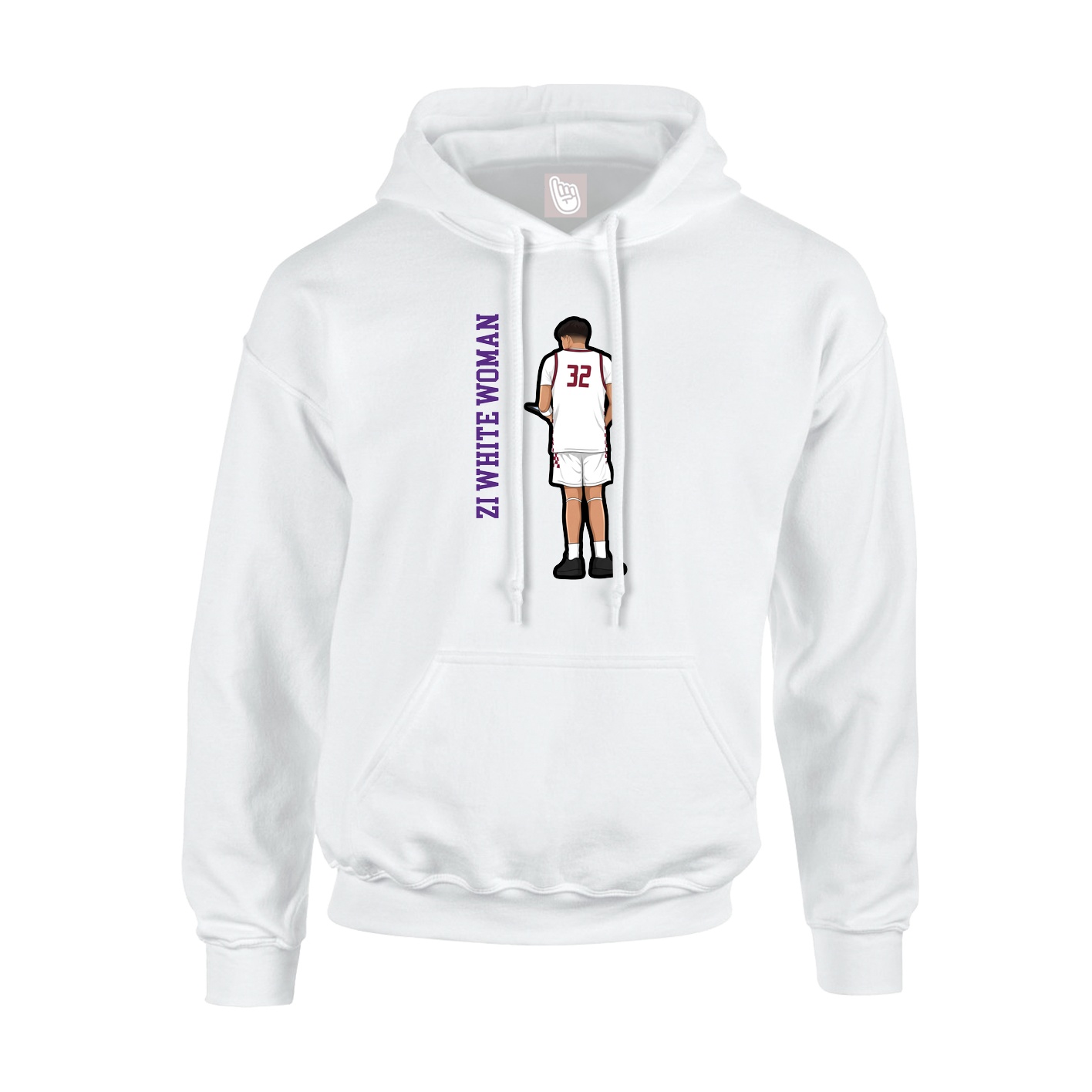 Hoodie — Name Vertical in White