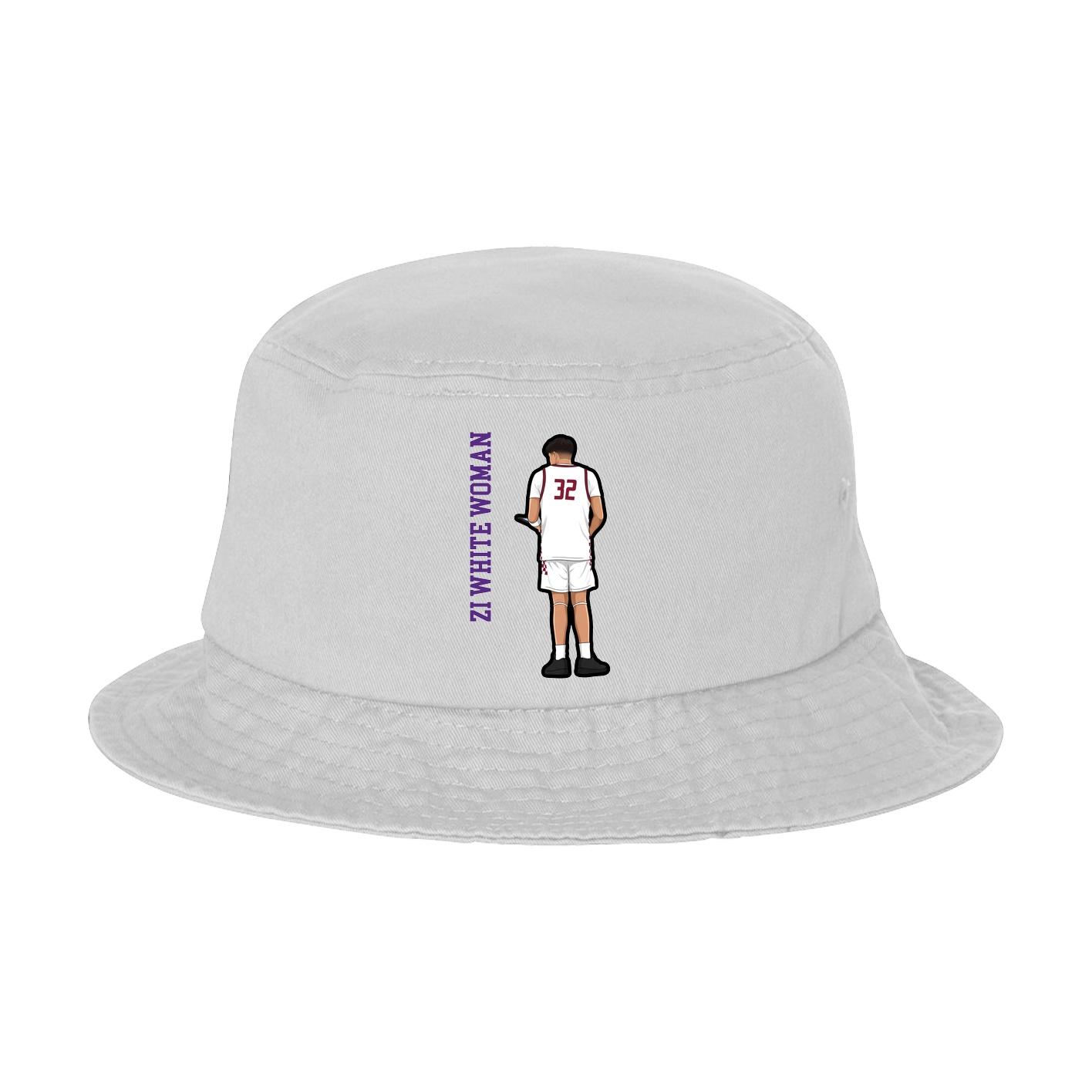 Bucket Cap — Name Vertical in White