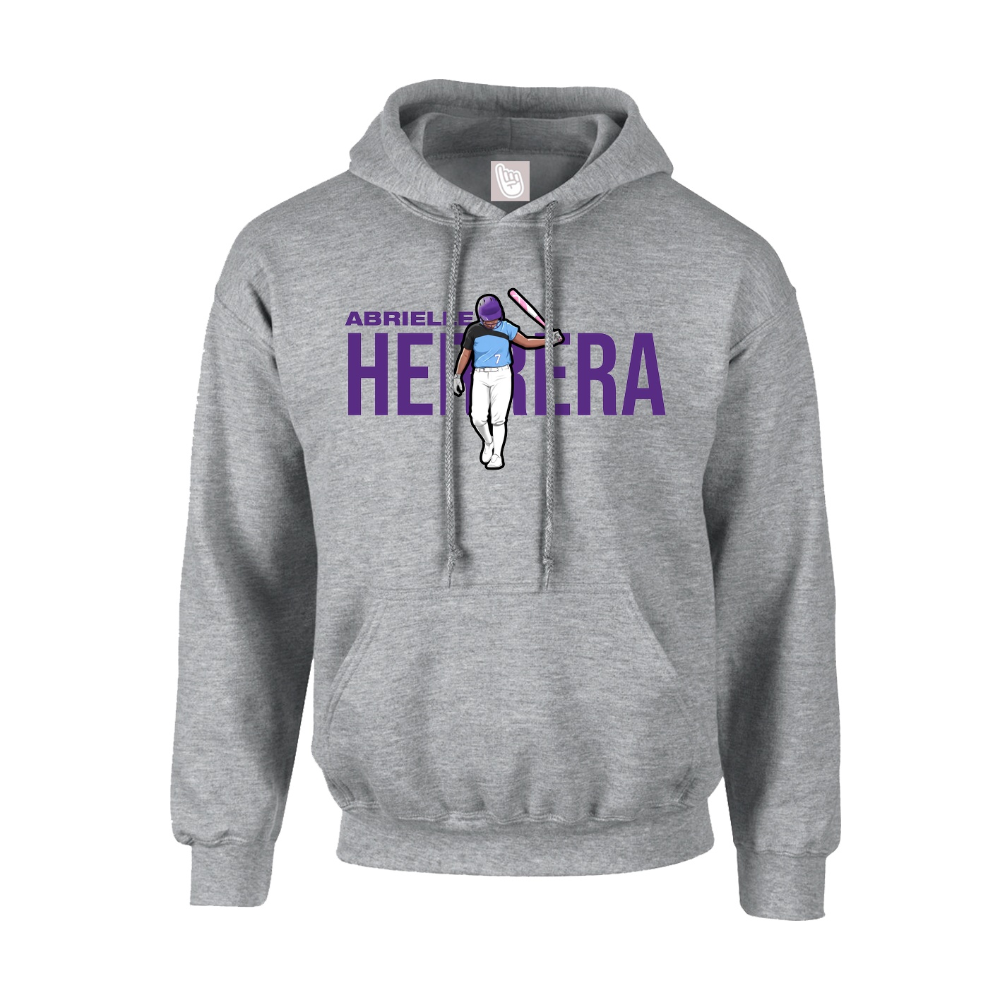 Hoodie — Player Name in Grey