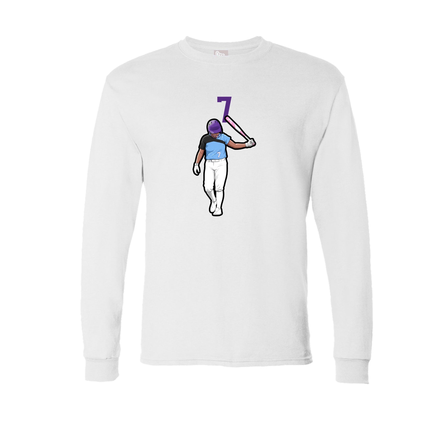 Long Sleeve Tee — Number Top in White