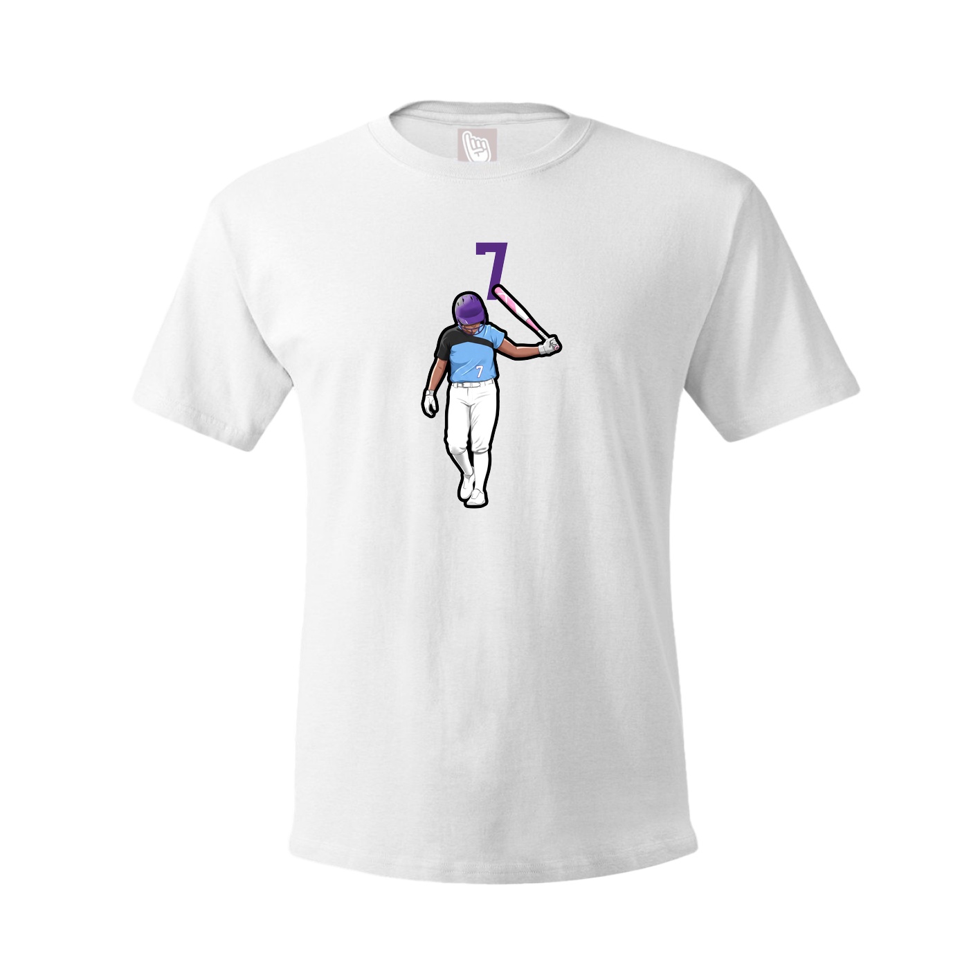 Youth Tee — Number Top in White
