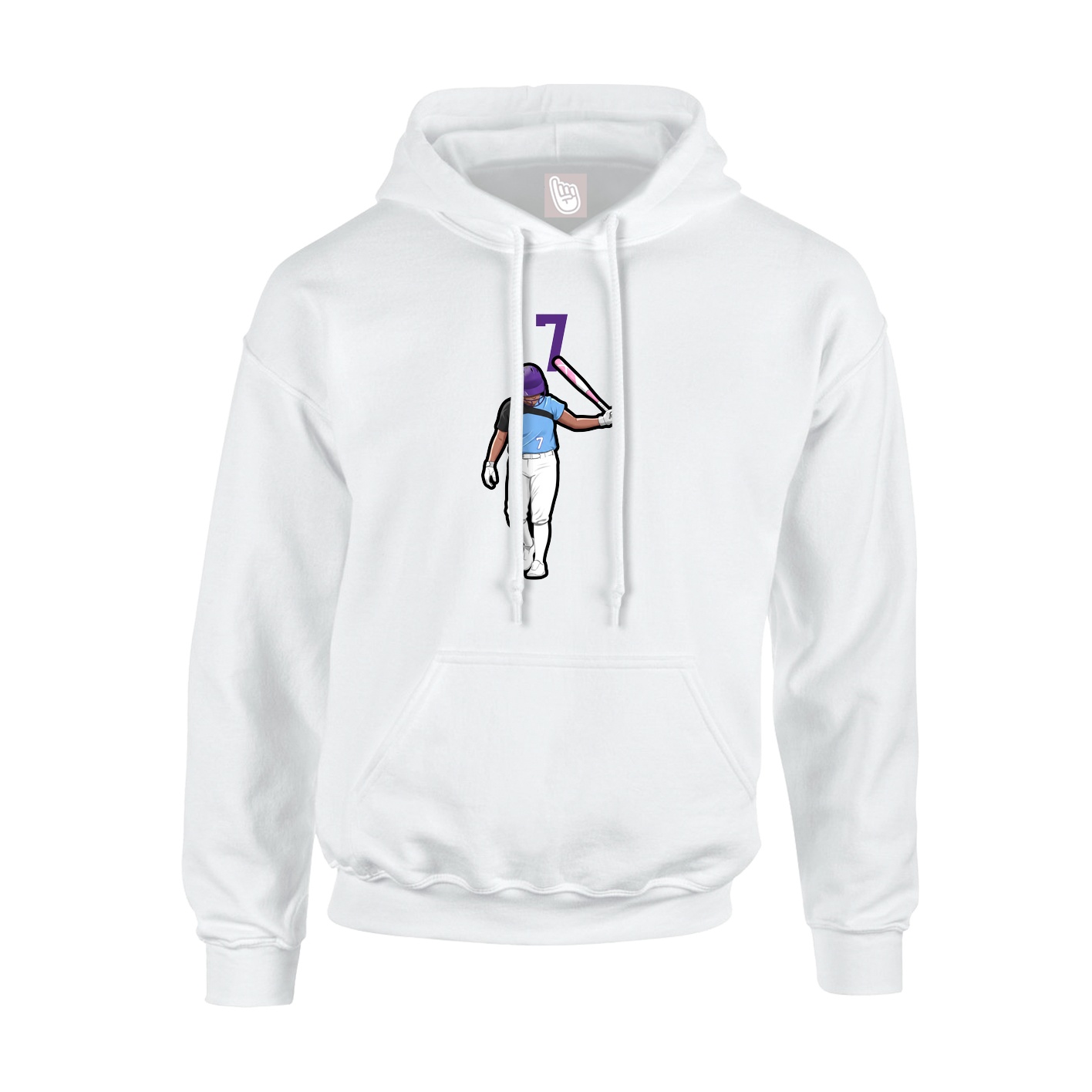 Youth Hoodie — Number Top in White