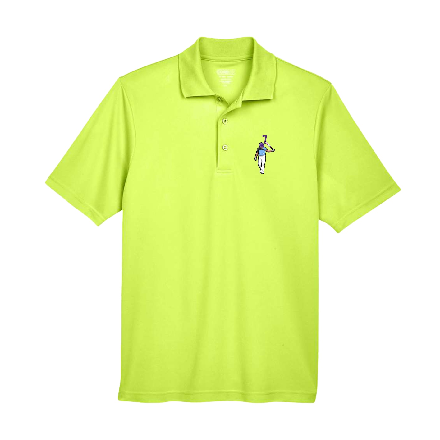 Performance Polo — Number Top in Yellow