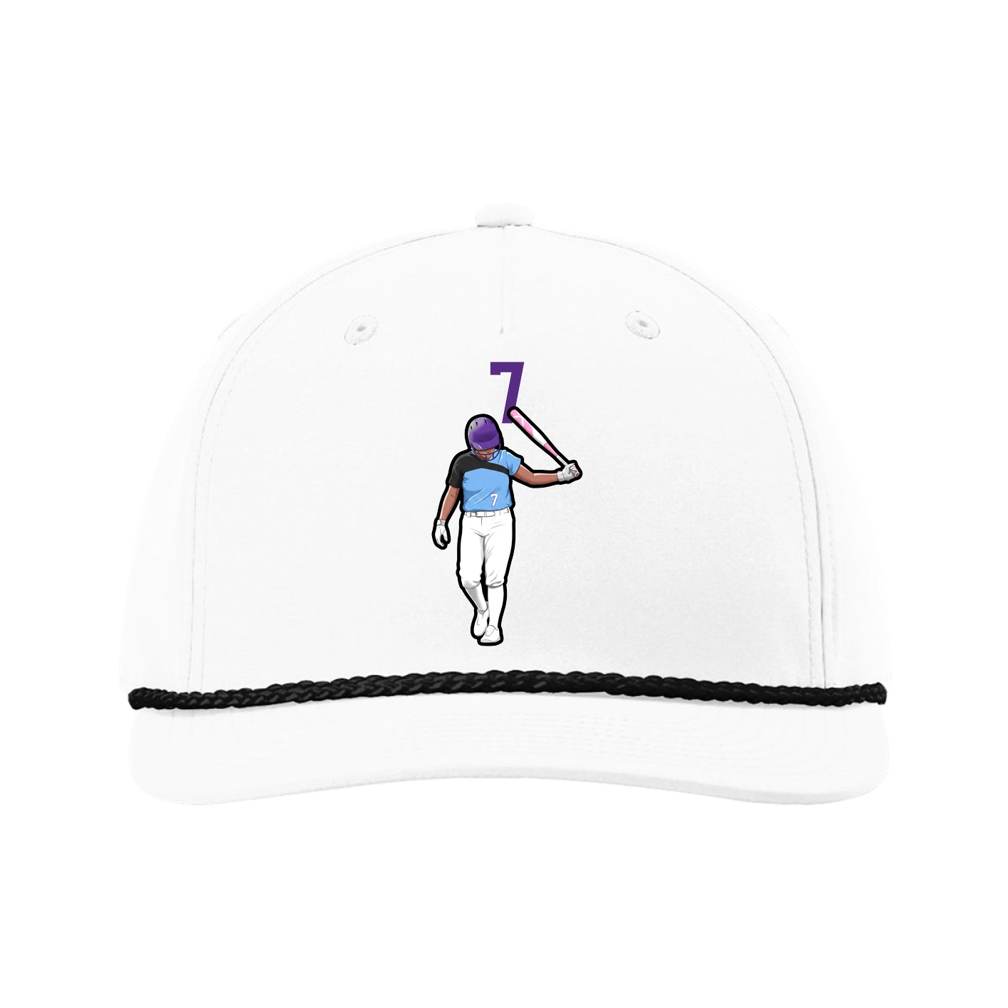 Five-Panel Classic Rope Cap — Number Top in White
