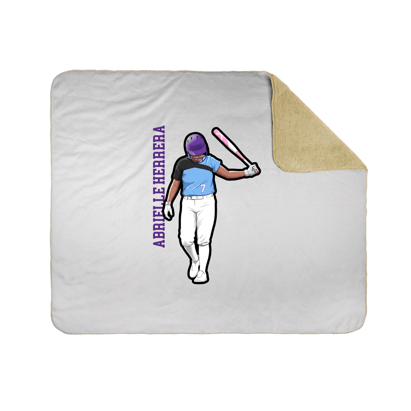 Throw Blanket — Name Vertical in White