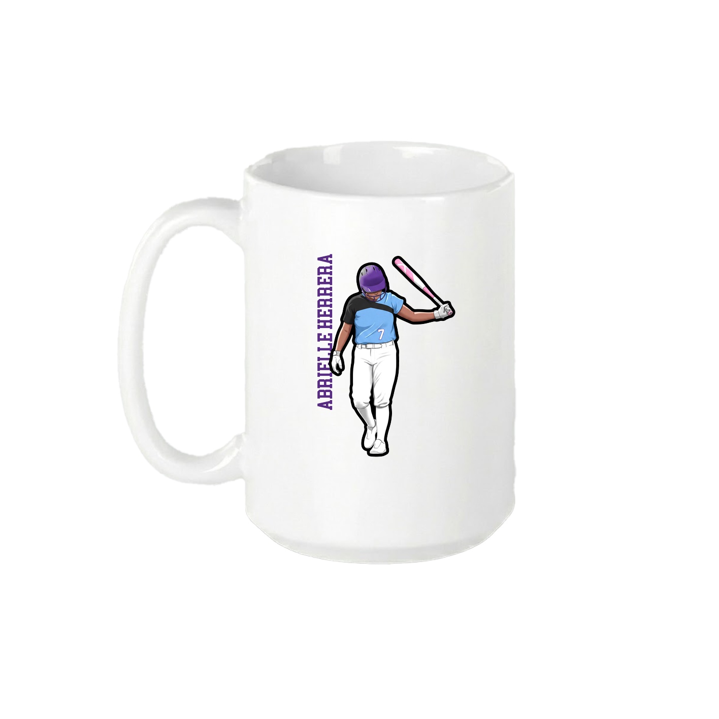 15oz Coffee Mug — Name Vertical in White