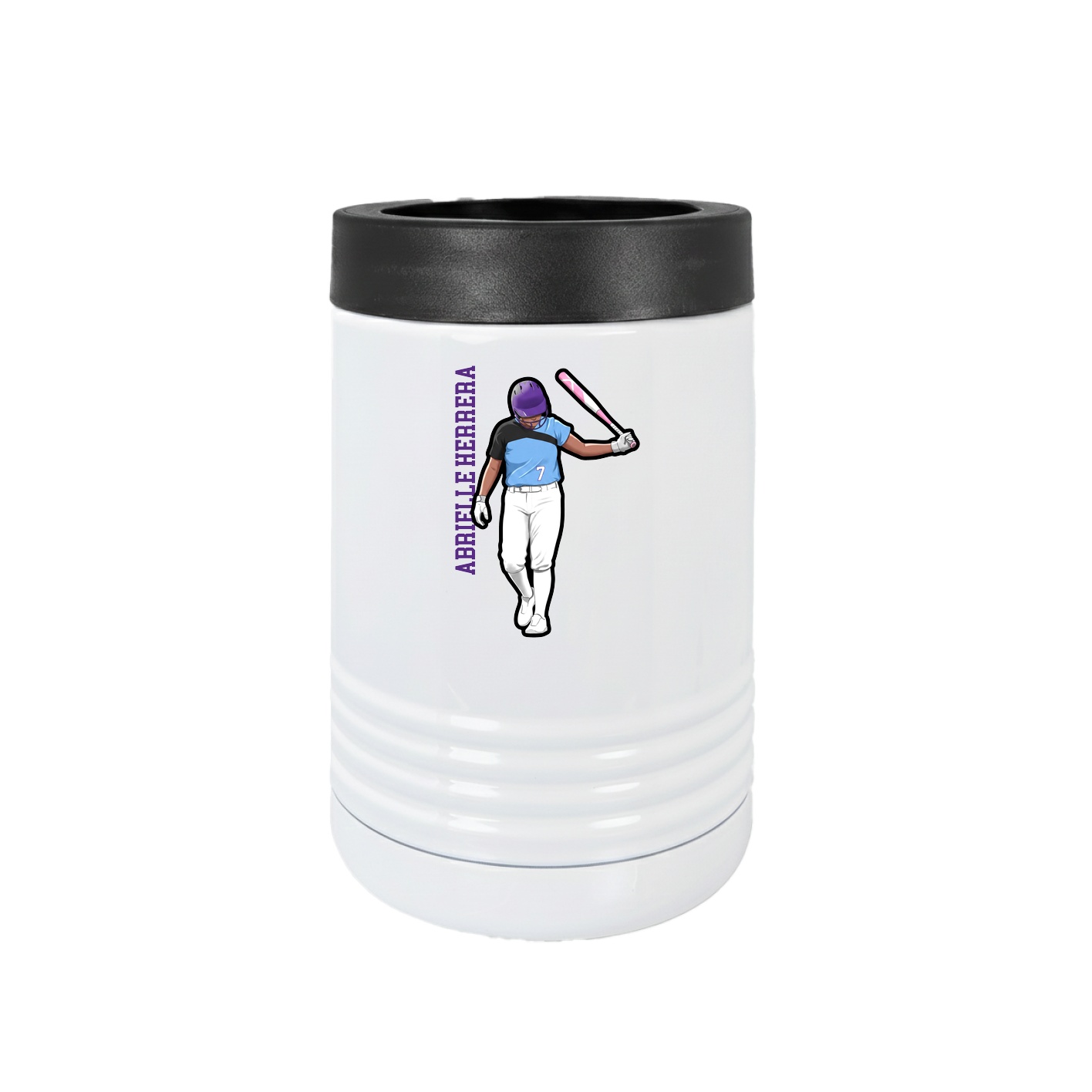 Beverage Holder — Name Vertical in White