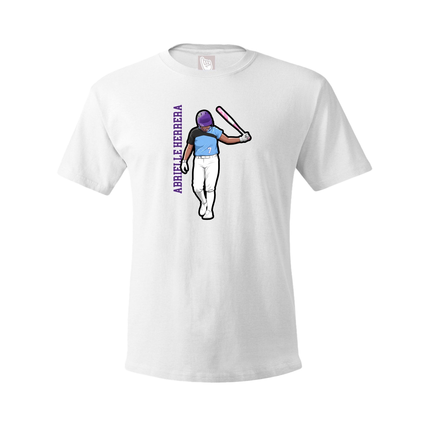 Tee — Name Vertical in White
