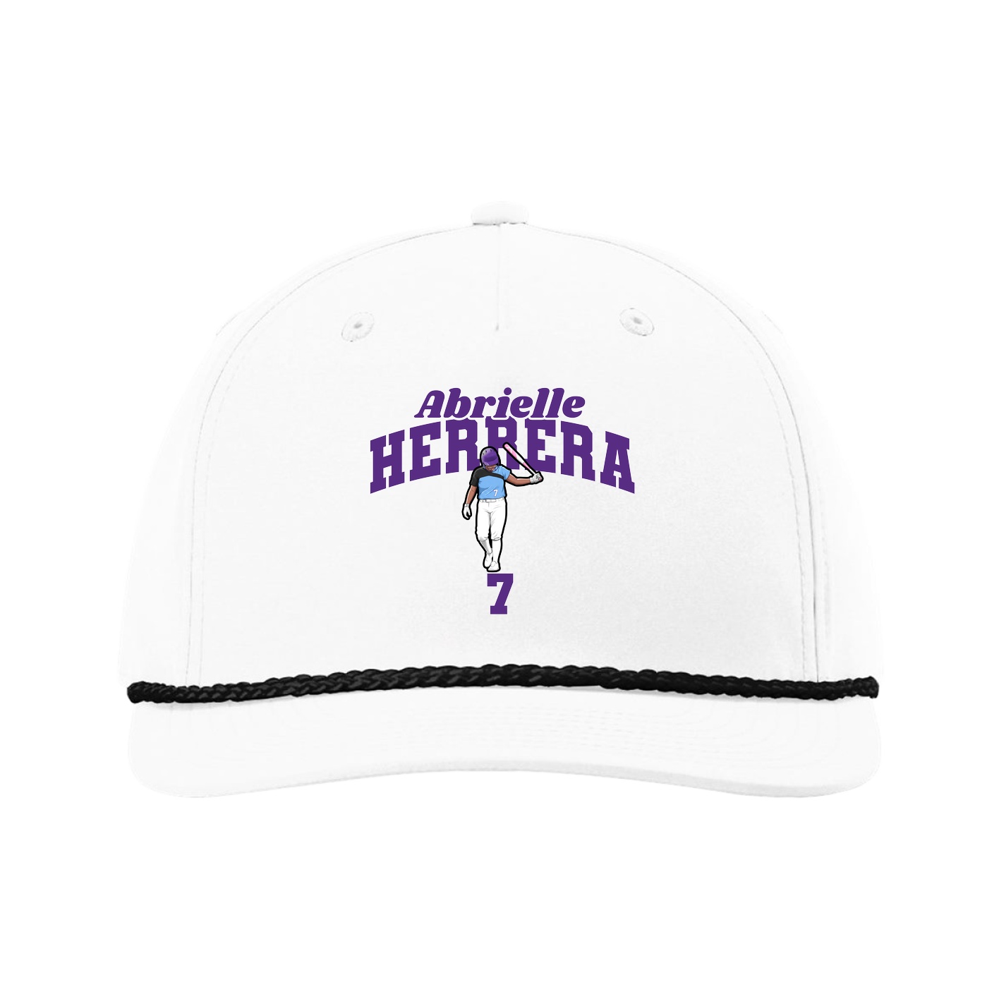 Five-Panel Classic Rope Cap — Signature Arch in White