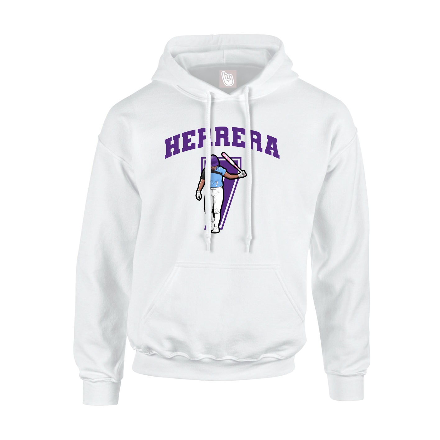 Youth Hoodie — Number in White