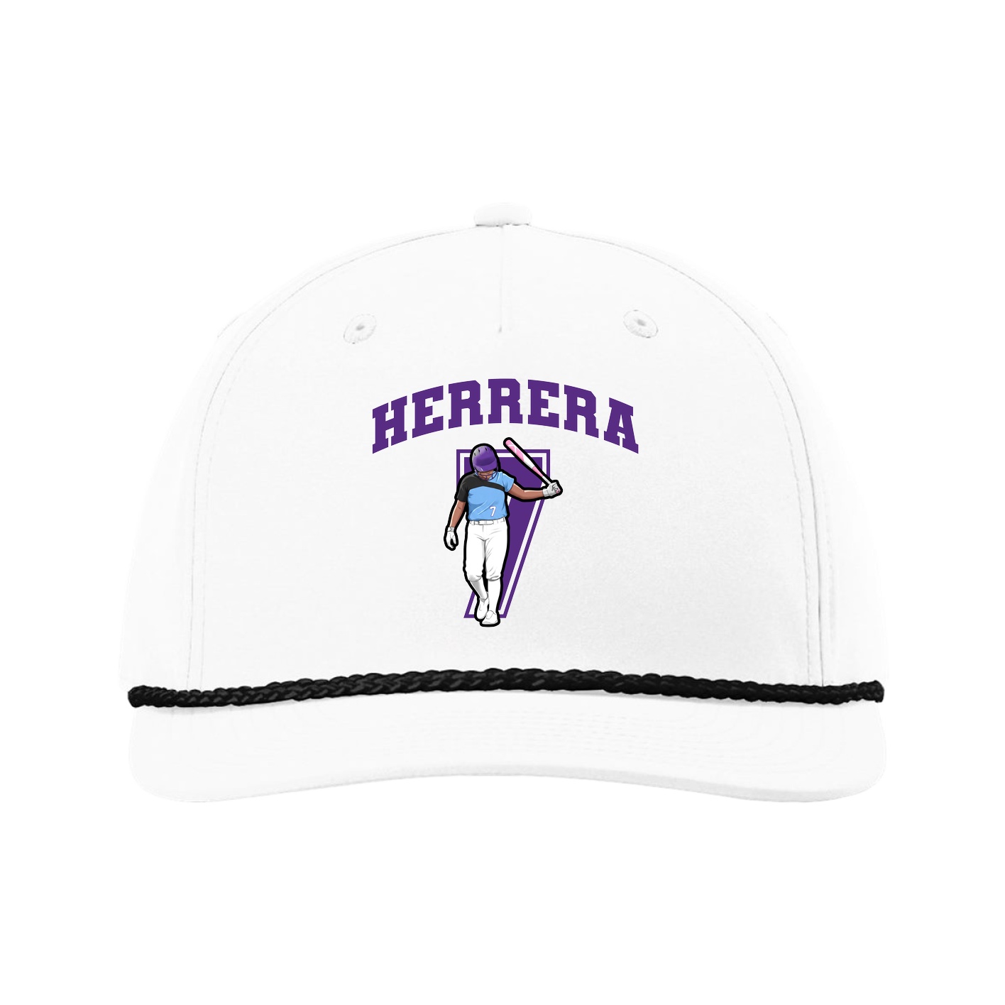 Five-Panel Classic Rope Cap — Number in White