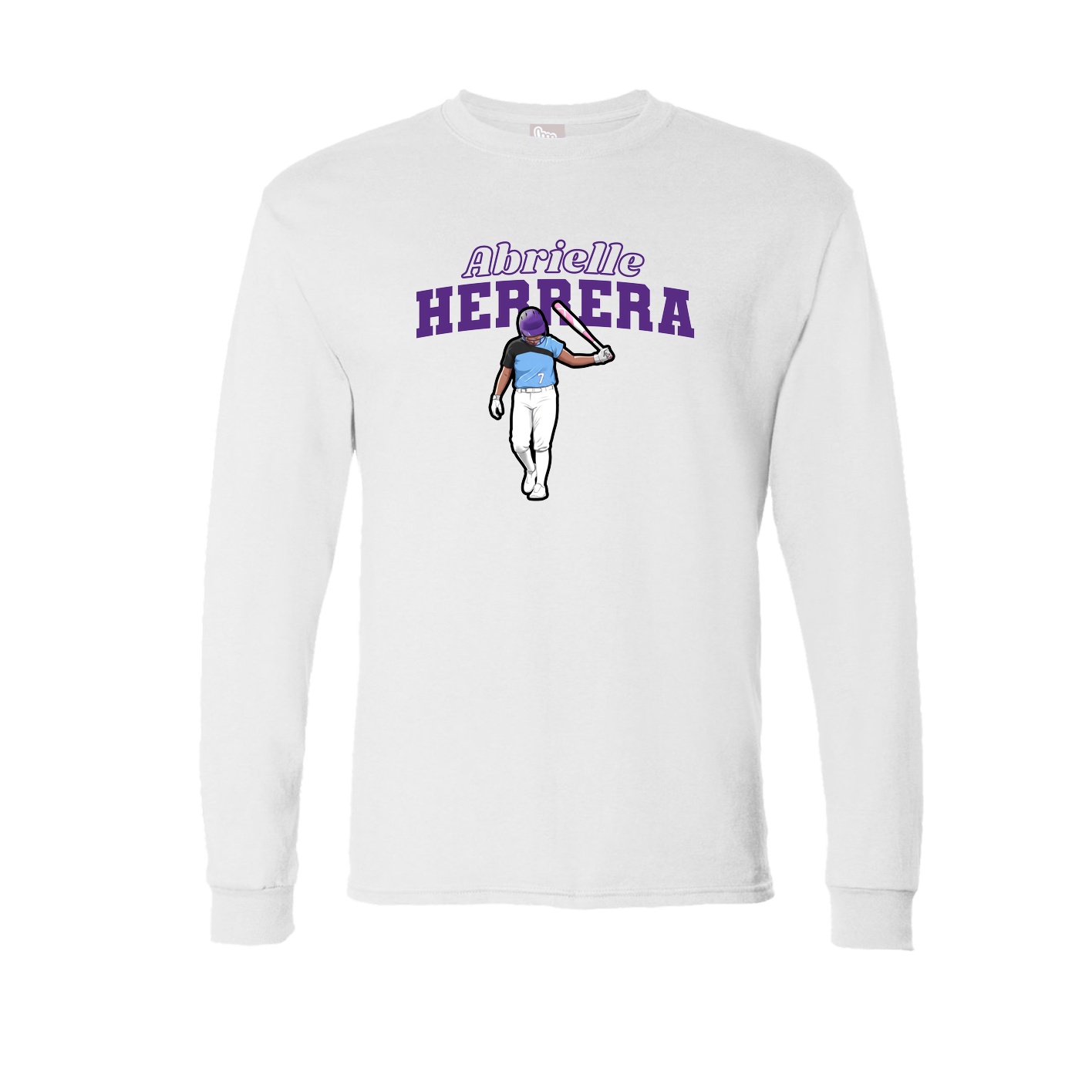Long Sleeve Tee — Name Arch in White