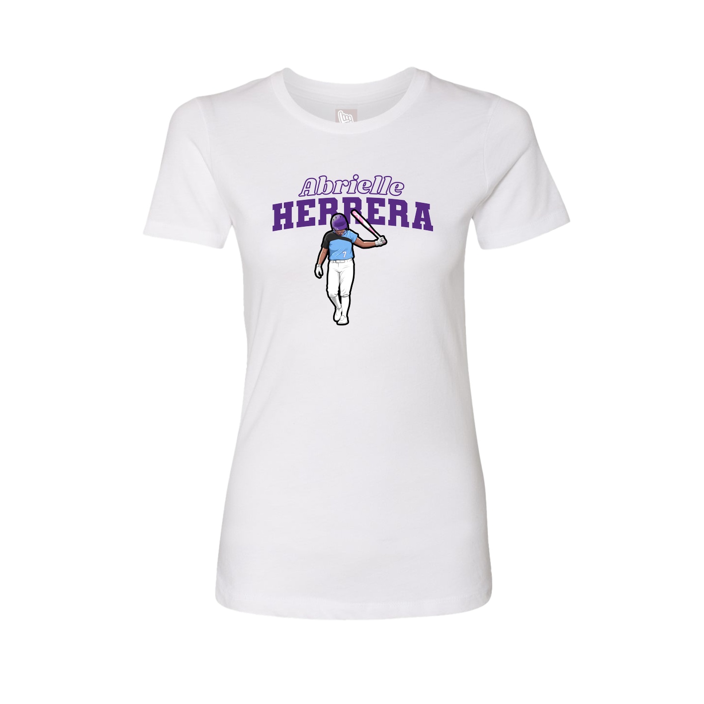 Fitted Women's Tee — Name Arch in White