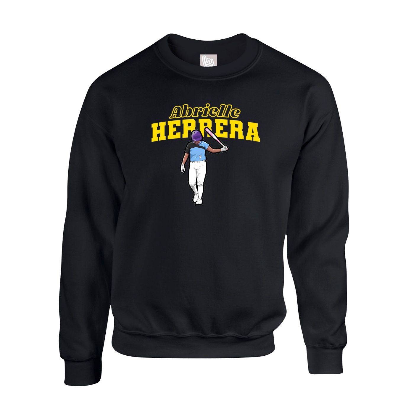 Fleece Crew — Name Arch in Black