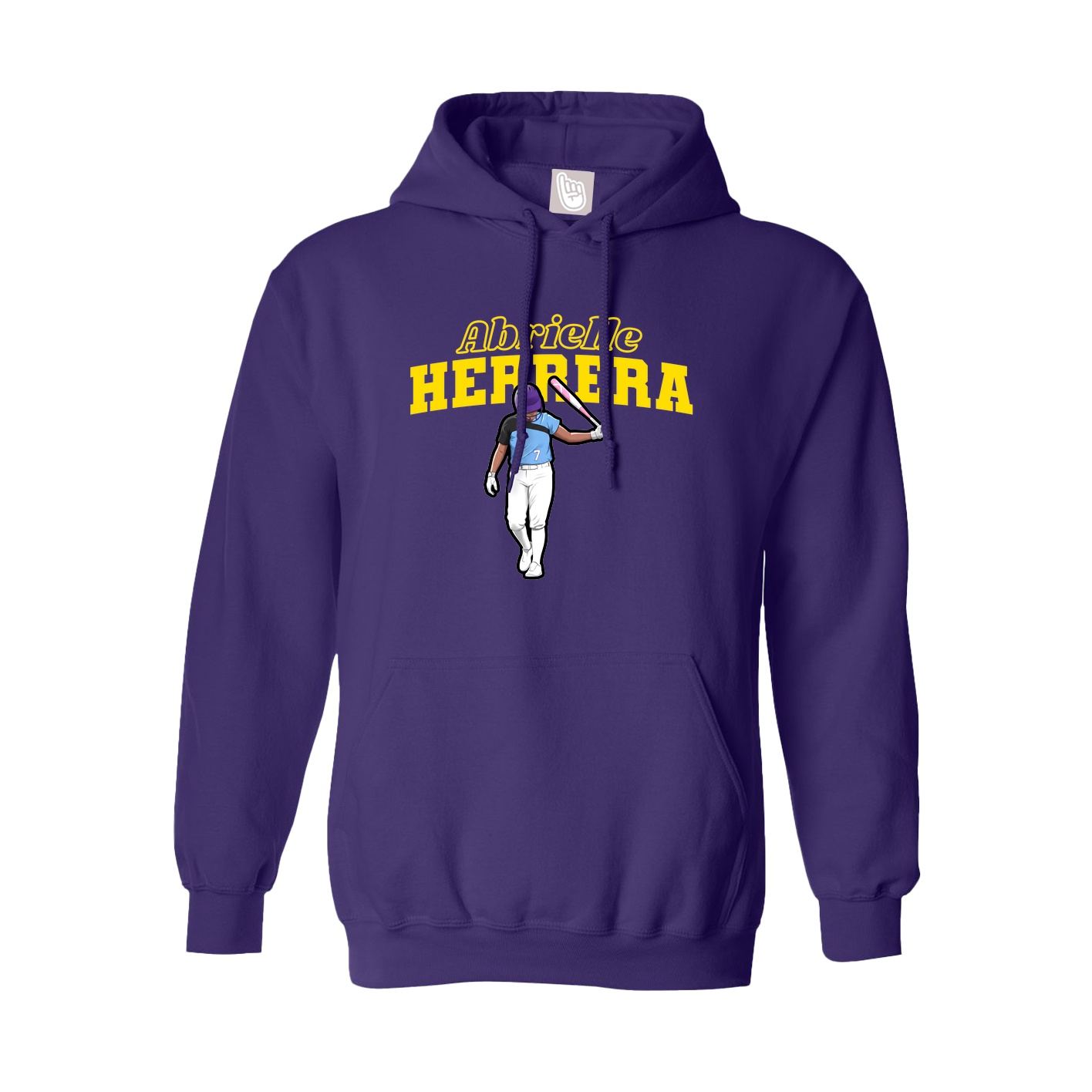 Youth Hoodie — Name Arch in Purple