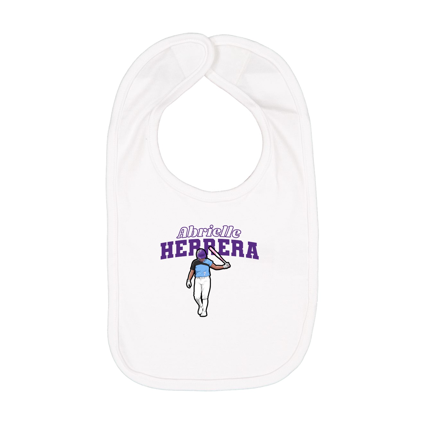 Infant Bib — Name Arch in White