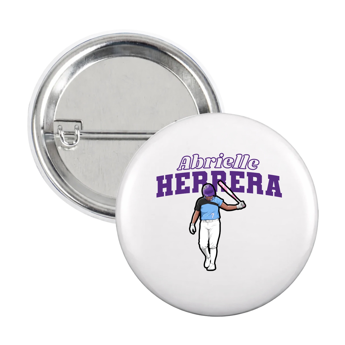 Game Day Button — Name Arch in White