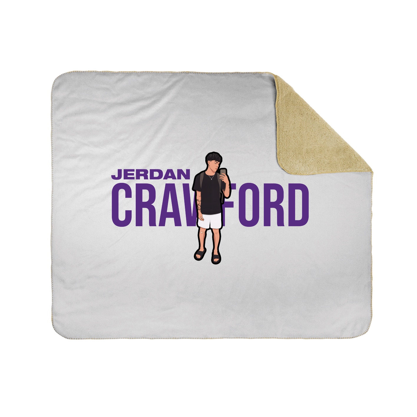 Throw Blanket — Player Name in White