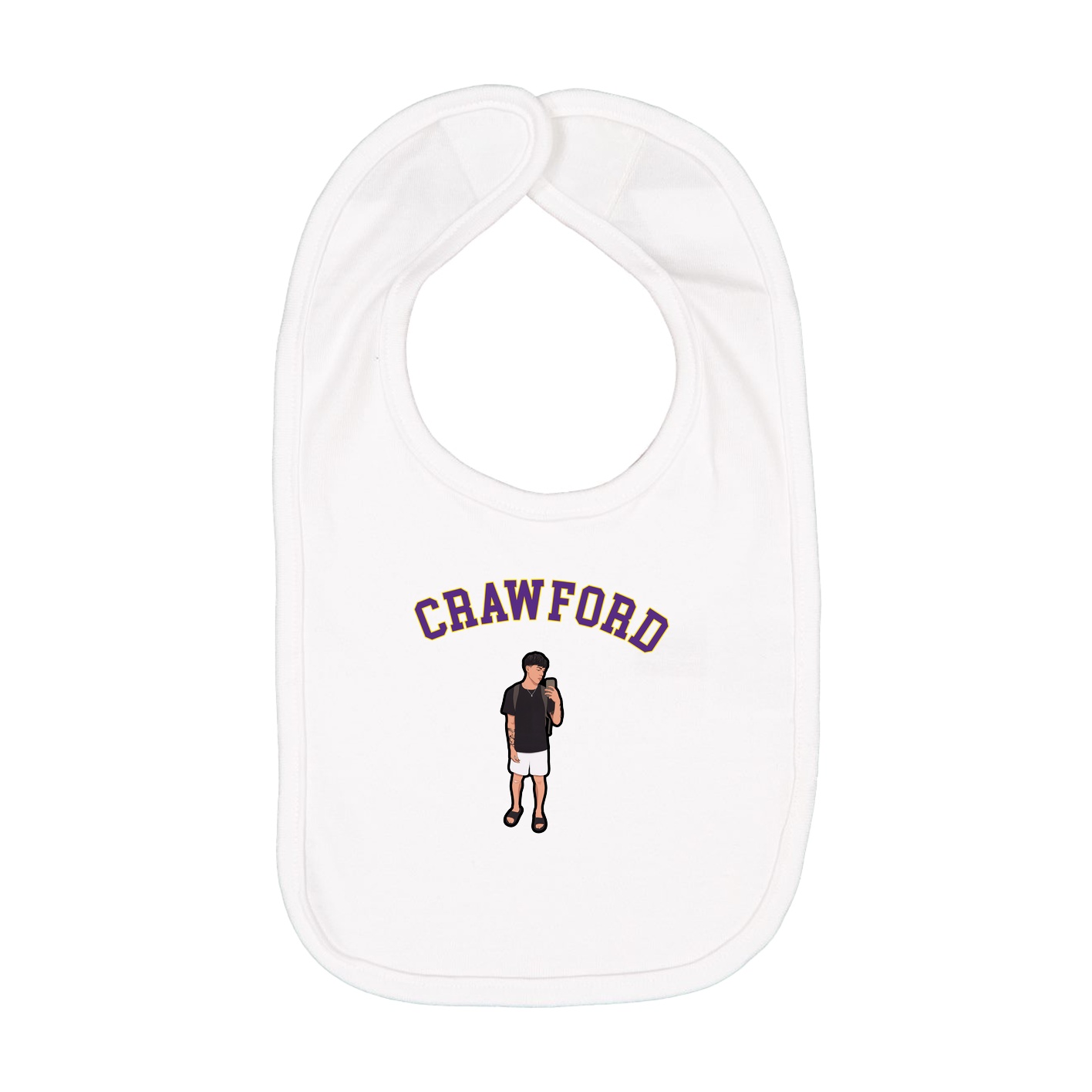 Infant Bib — Shirsey Arch in White