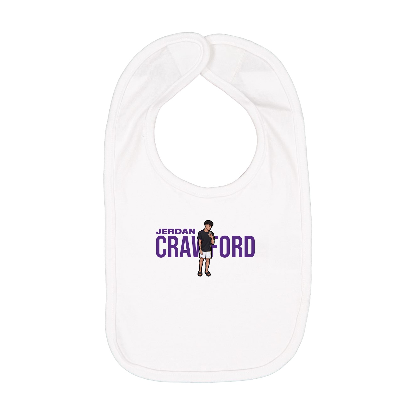 Infant Bib — Player Name in White