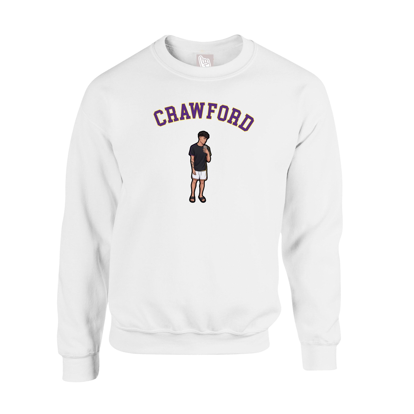 Fleece Crew — Shirsey Arch in White