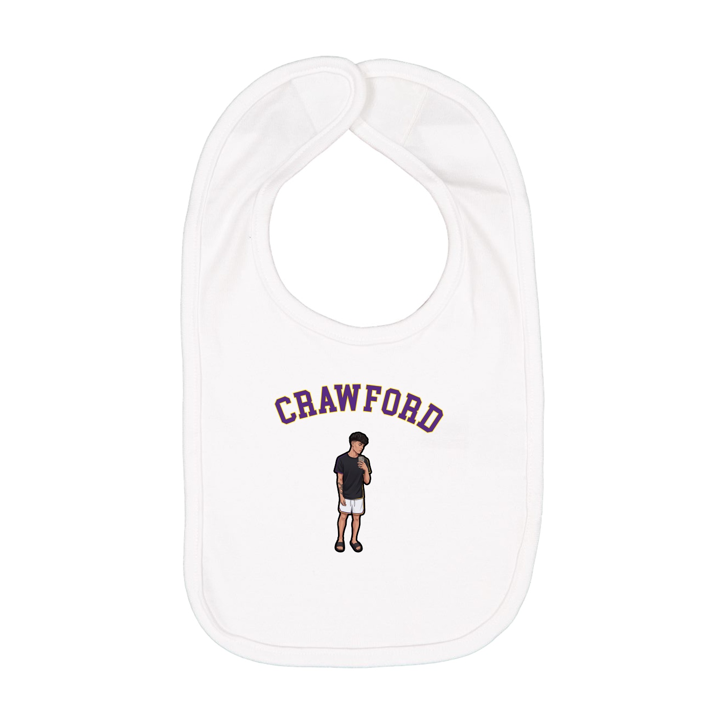 Infant Bib — Shirsey Arch in White