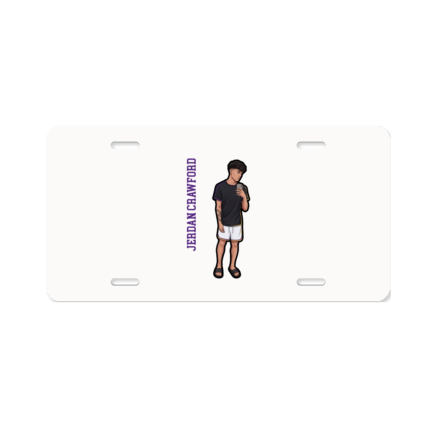 License Plate — Name Vertical in Classic
