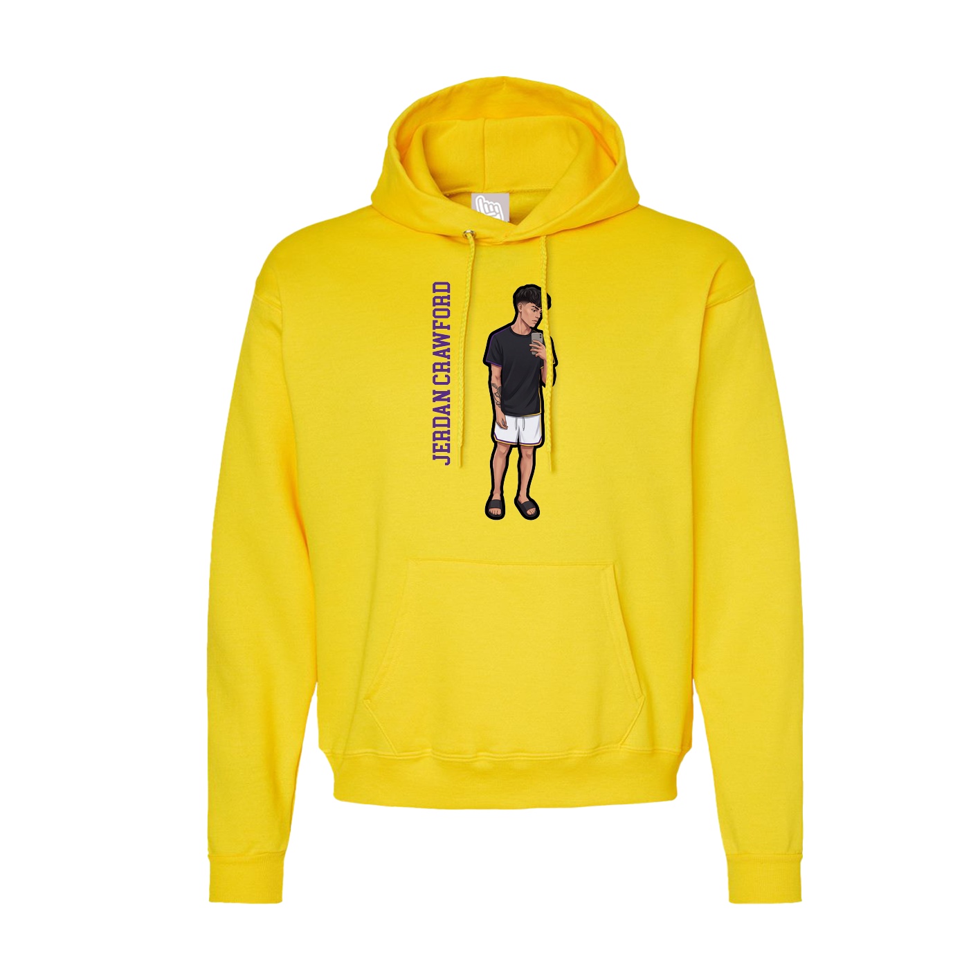 Hoodie — Name Vertical in Yellow