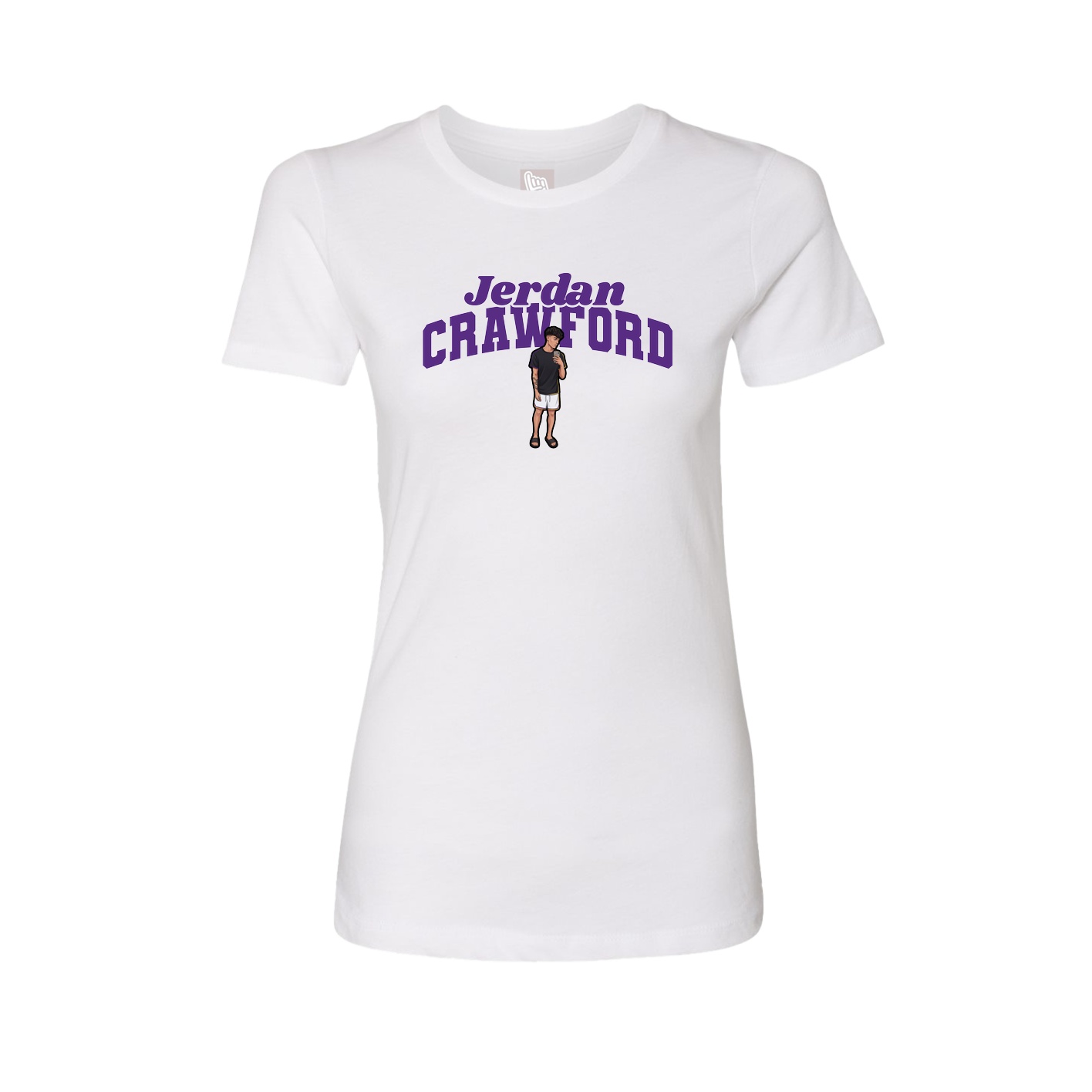 Fitted Women's Tee — Signature Arch in White