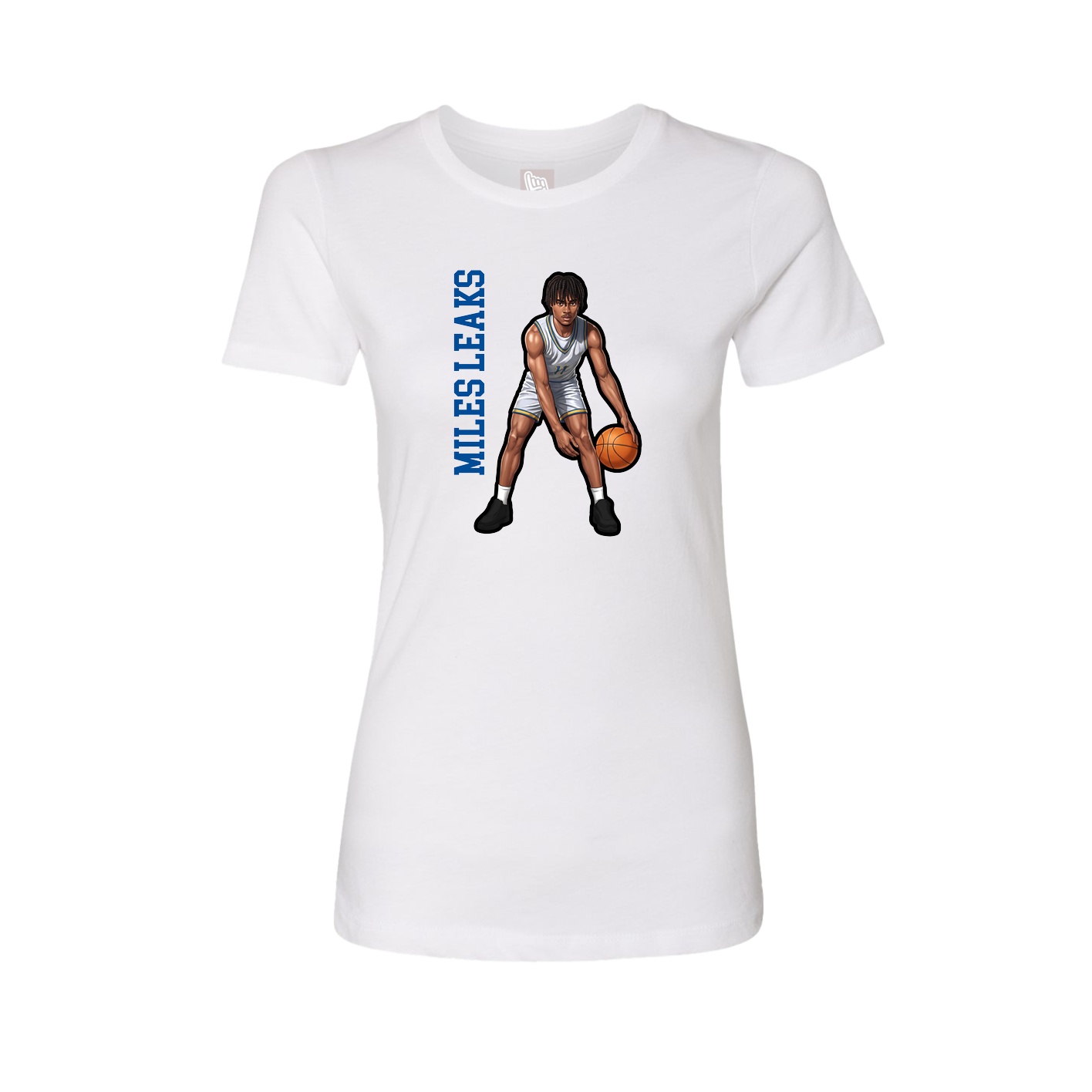 Womens Tee — Name Vertical in White