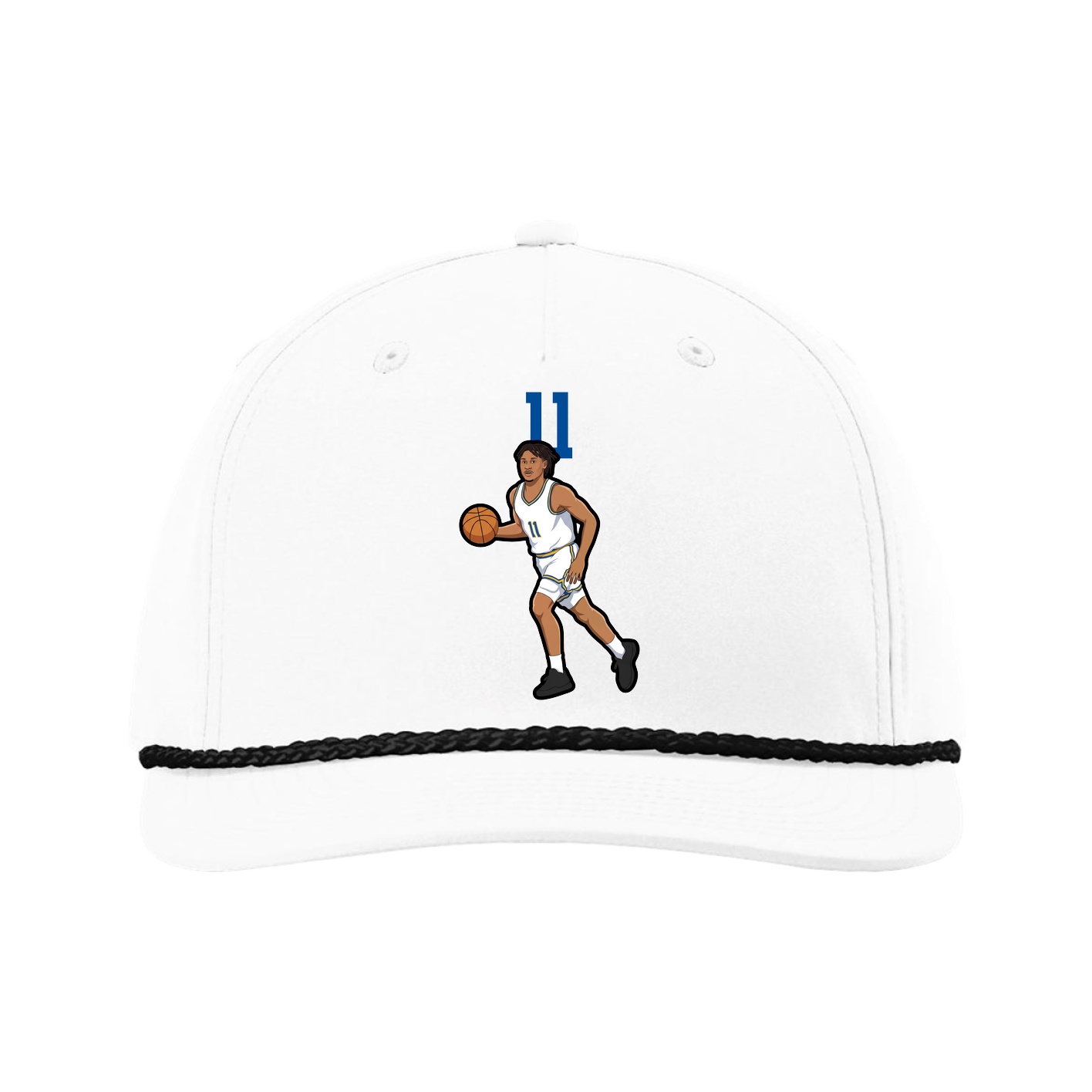 Five-Panel Classic Rope Cap — Number Top in White
