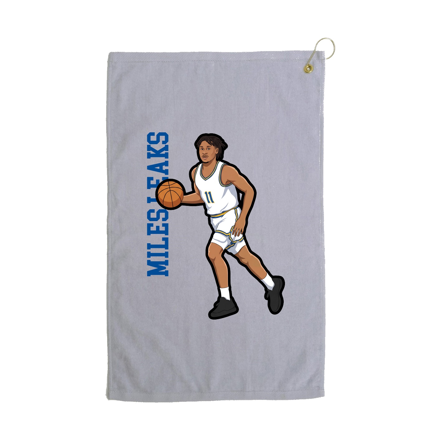 Golf Towel — Name Vertical in Grey