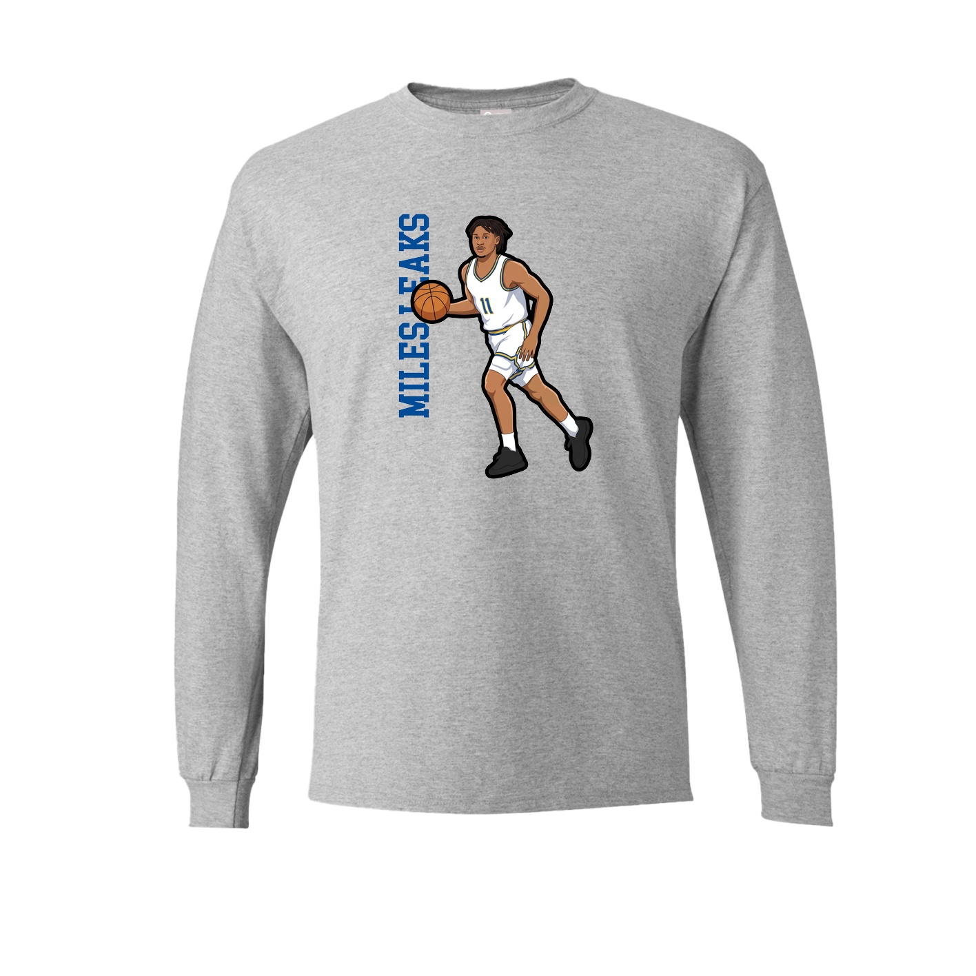 Long Sleeve Tee — Name Vertical in Grey