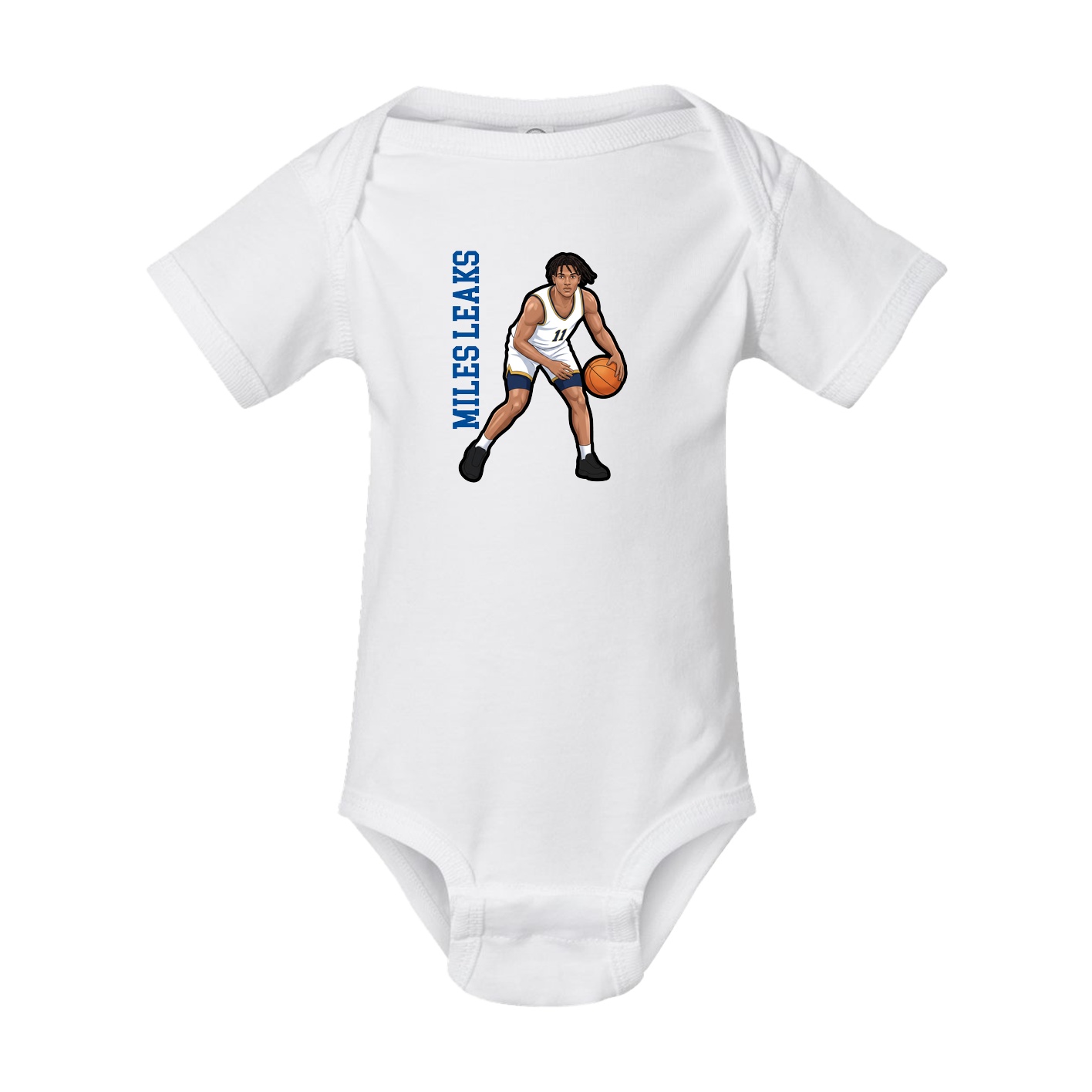 Baby Onesie — Name Vertical in White