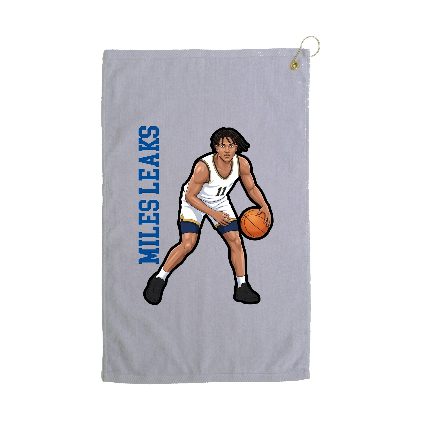 Golf Towel — Name Vertical in Grey
