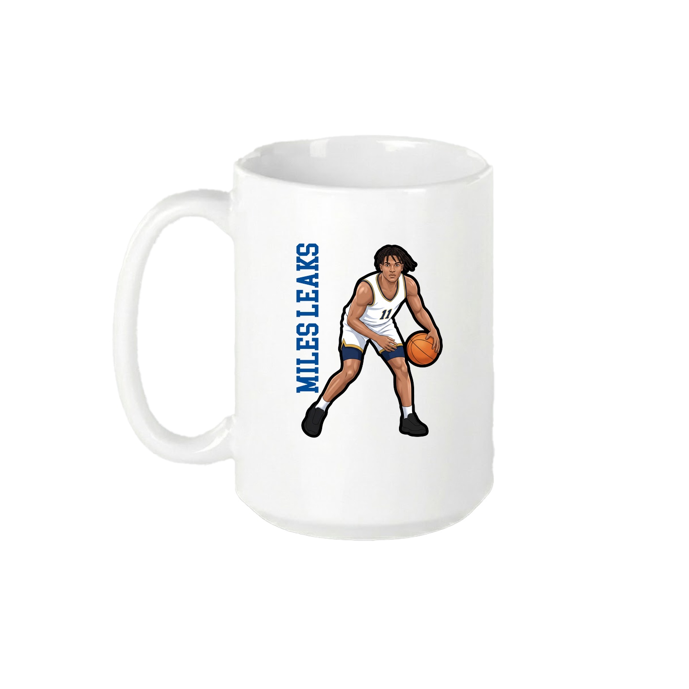 15oz Coffee Mug — Name Vertical in White