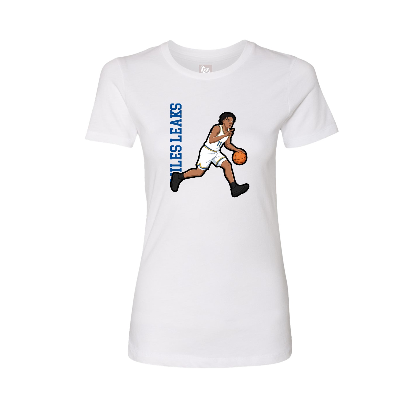 Womens Tee — Name Vertical in White