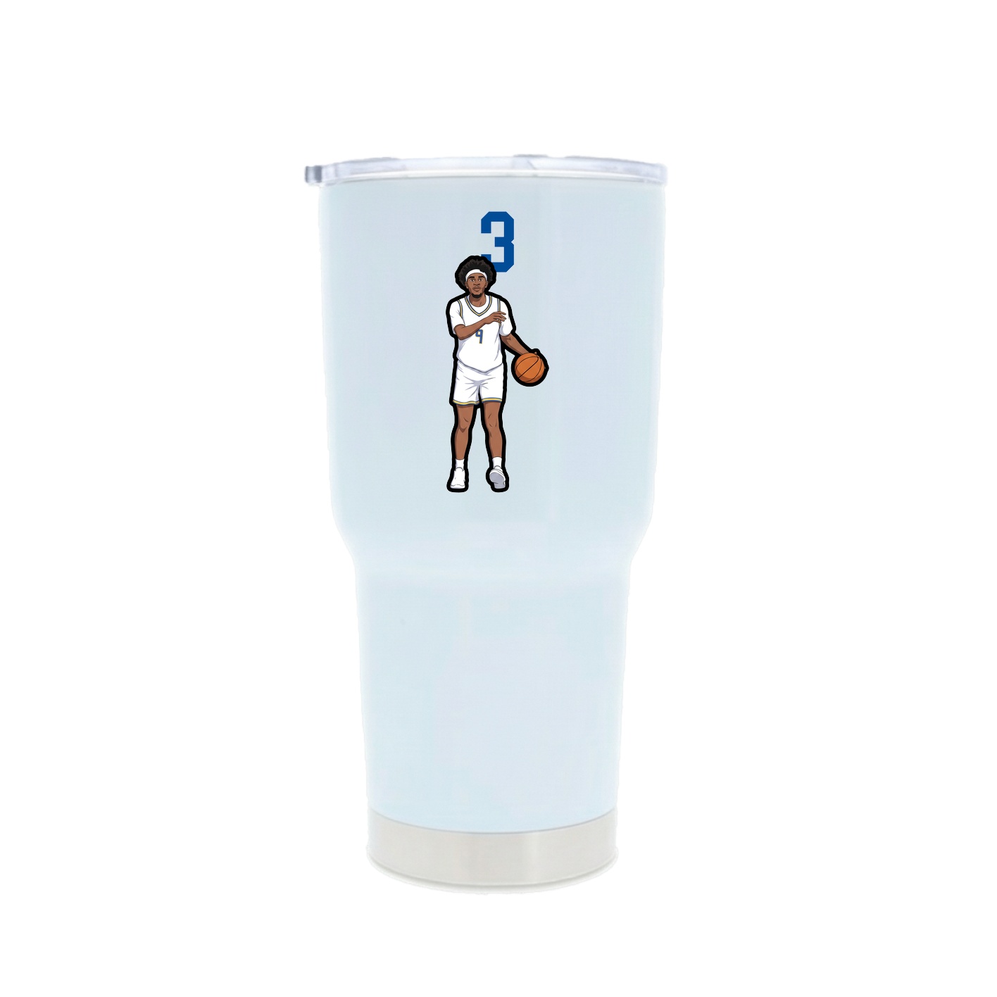 30oz Stainless Steel Tumbler — Number Top in White