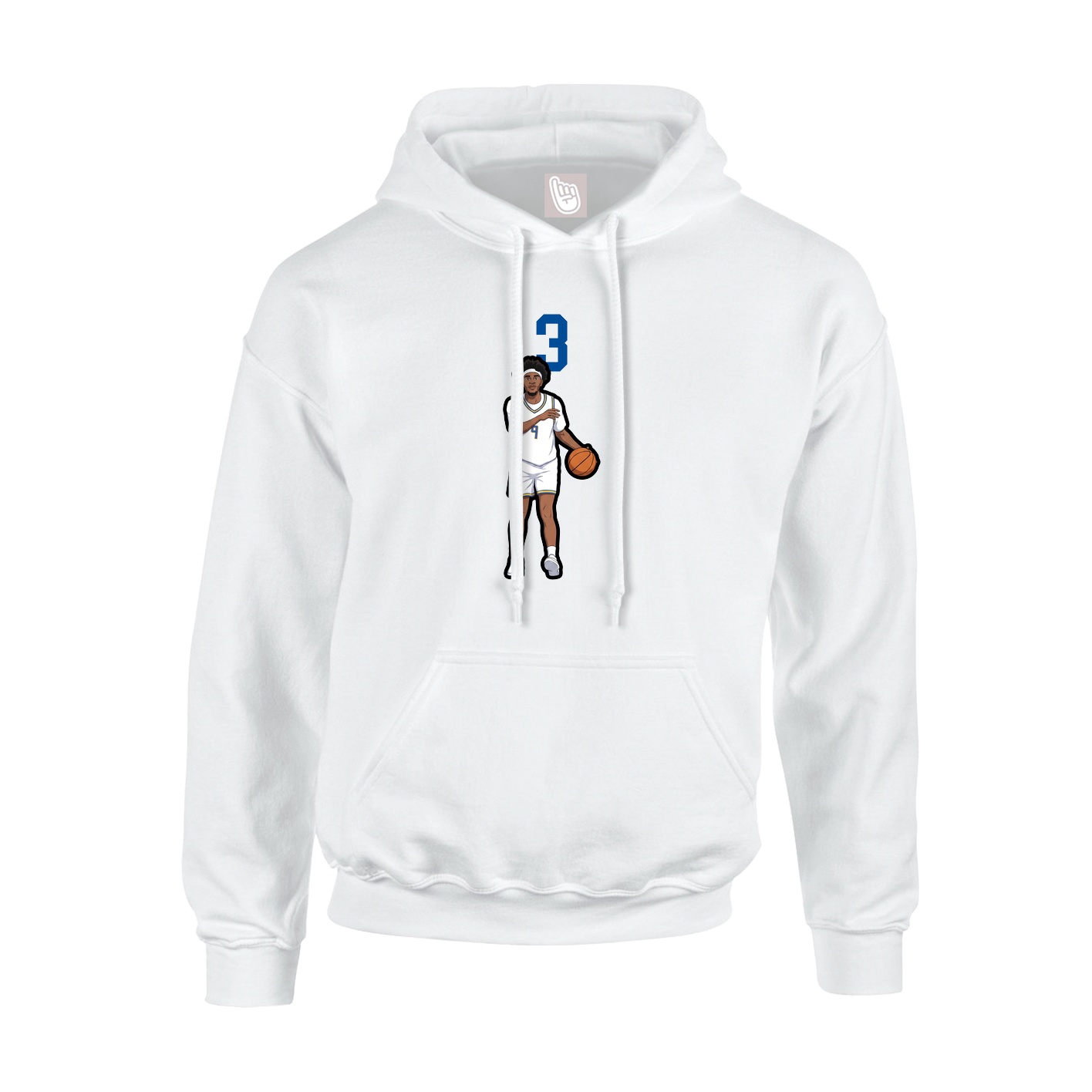 Youth Hoodie — Number Top in White