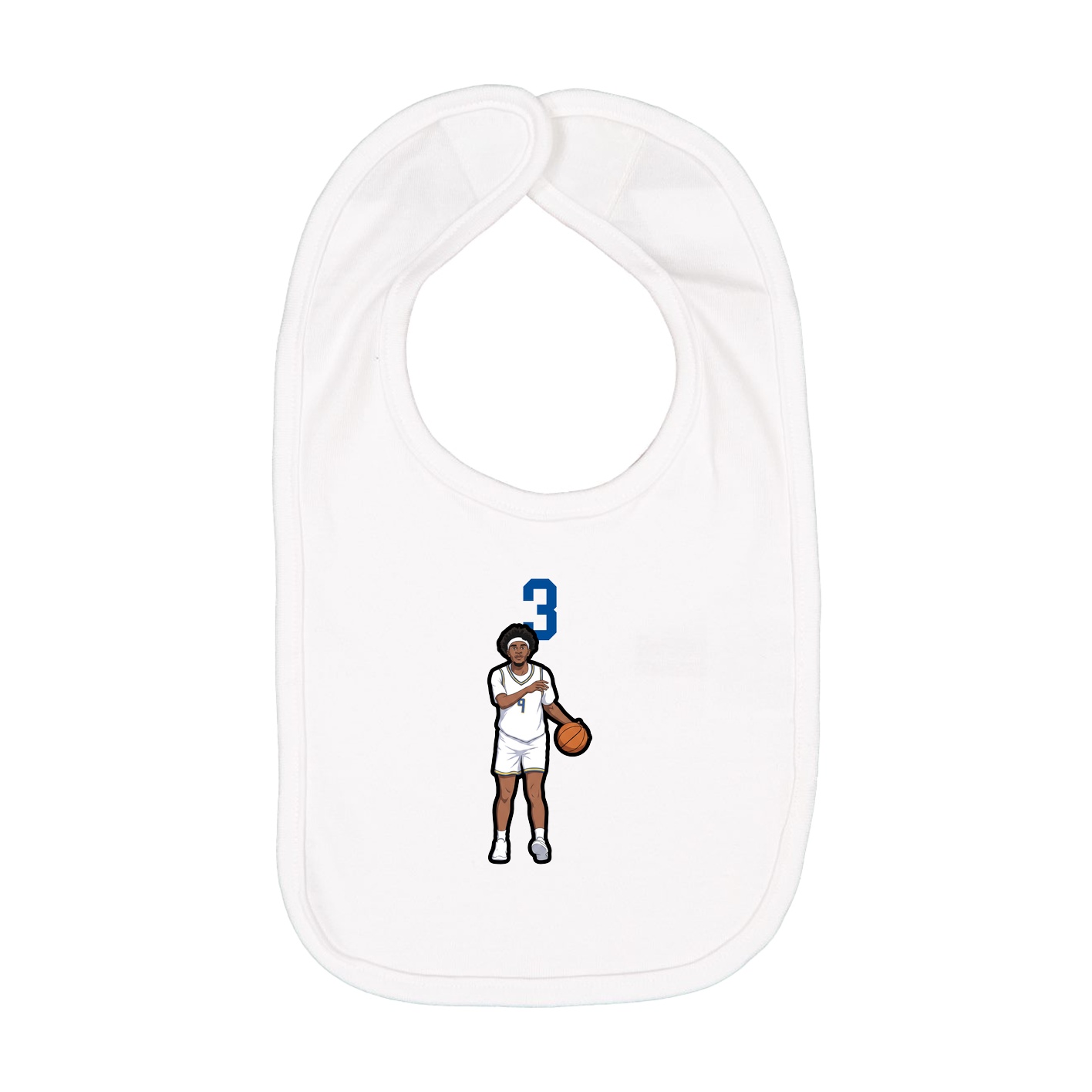 Infant Bib — Number Top in White